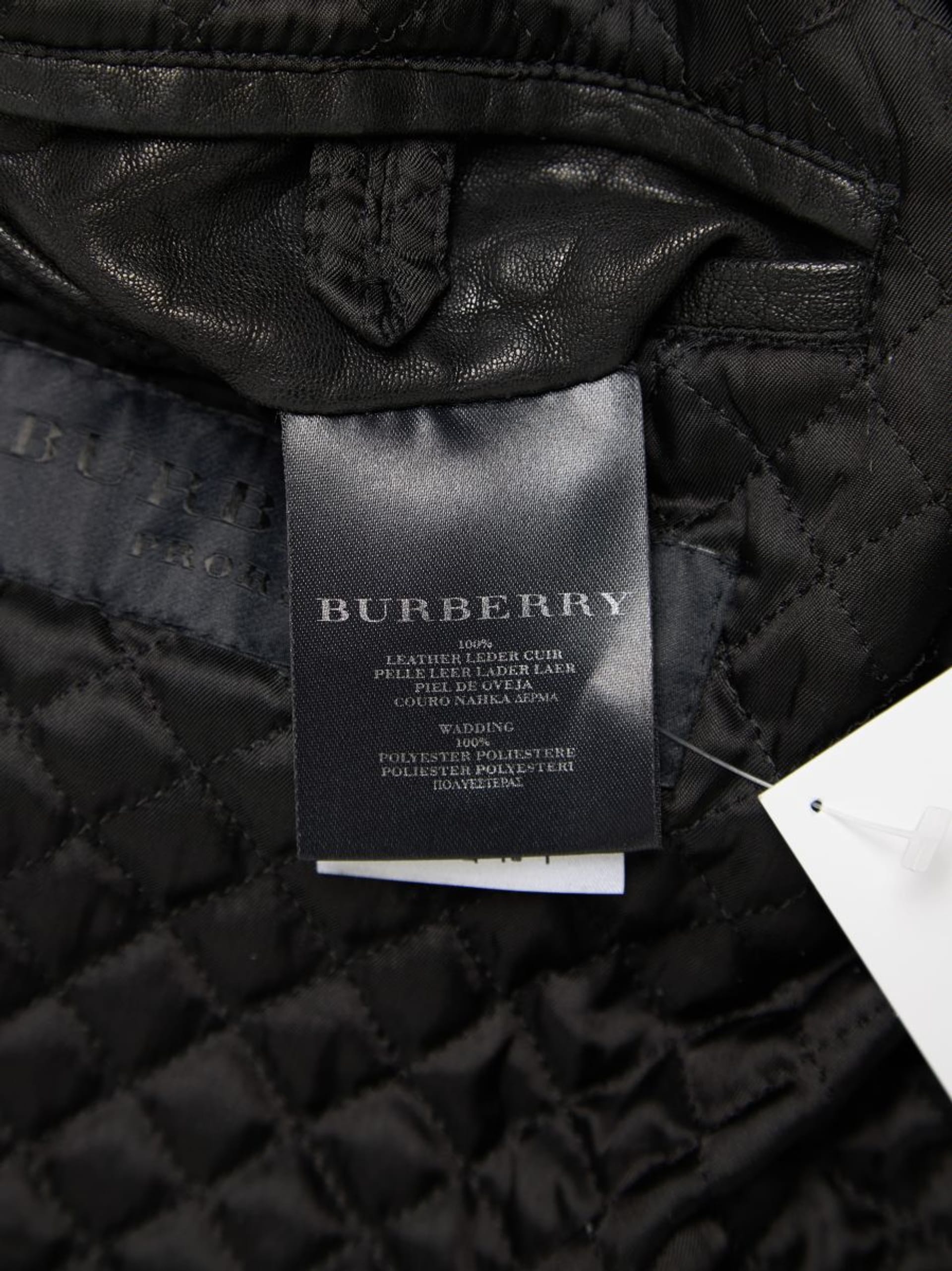 Burberry black shop leather jacket