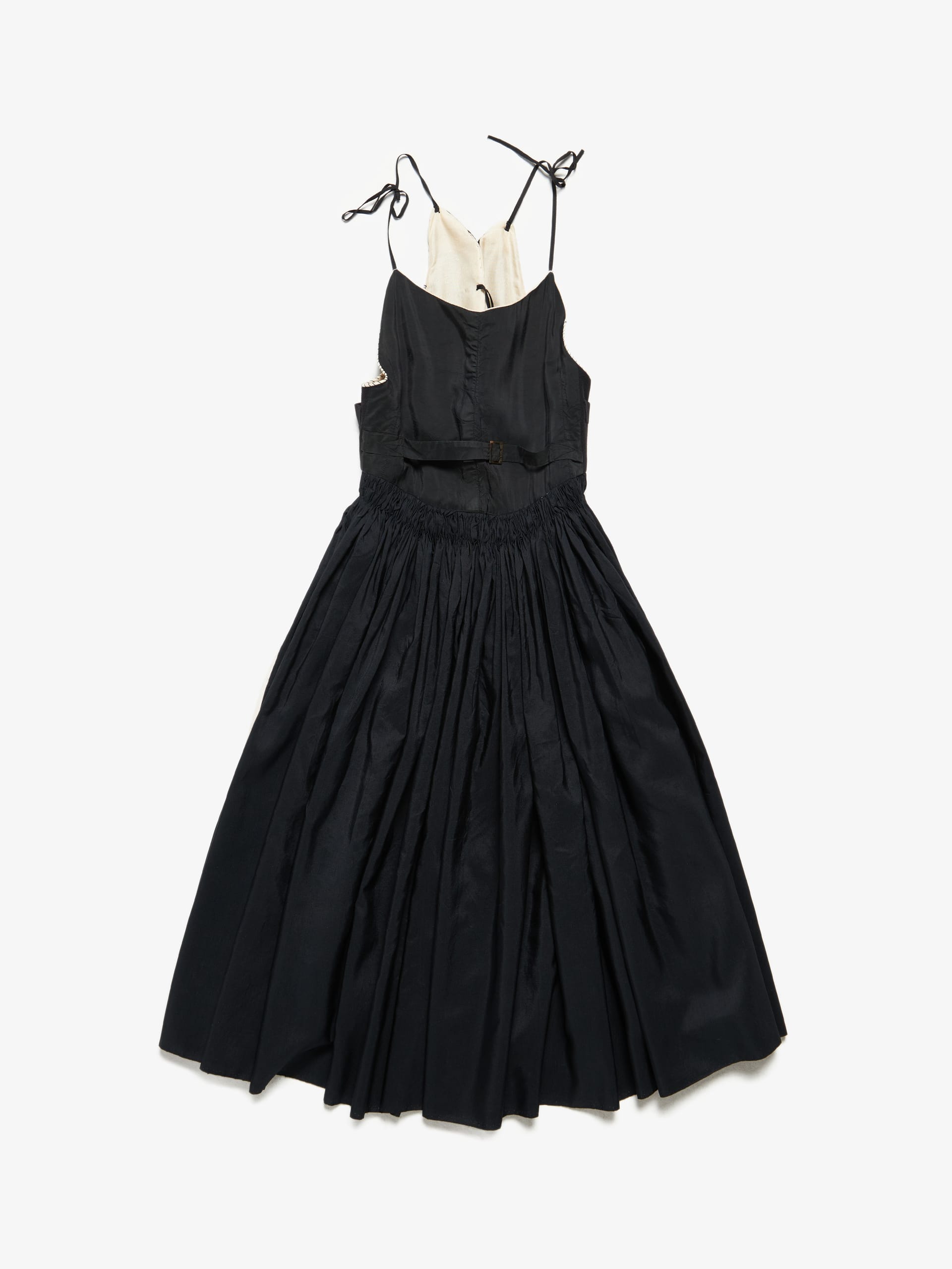 Archivio J.M. Ribot Black And Cream Apron Belted Dress