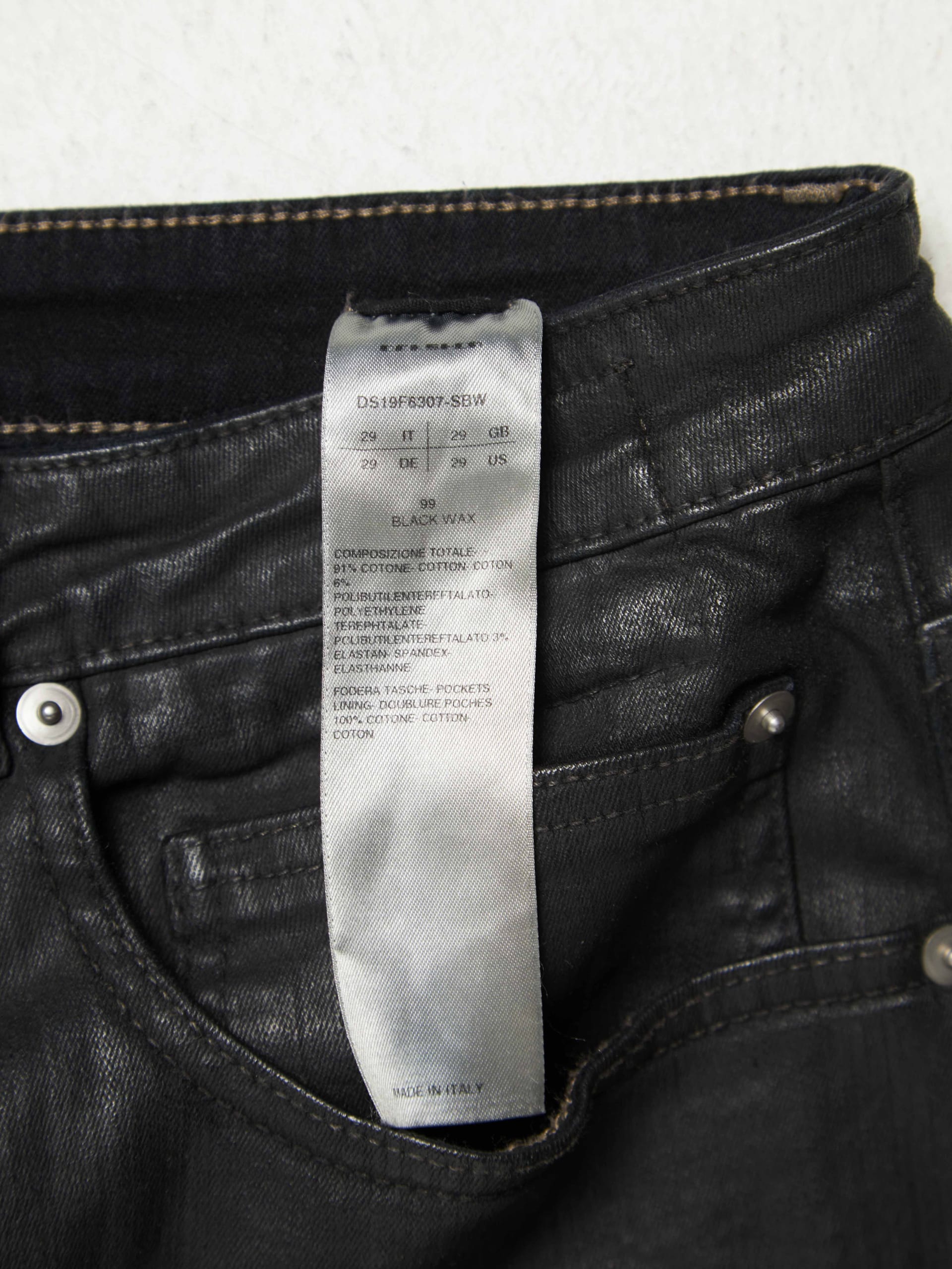 Rick Owens Drkshdw Collapse Cropped Black Waxed Denim