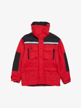 Balenciaga Black And Red Reflective Inserts Pocket Details Zipped Jacket