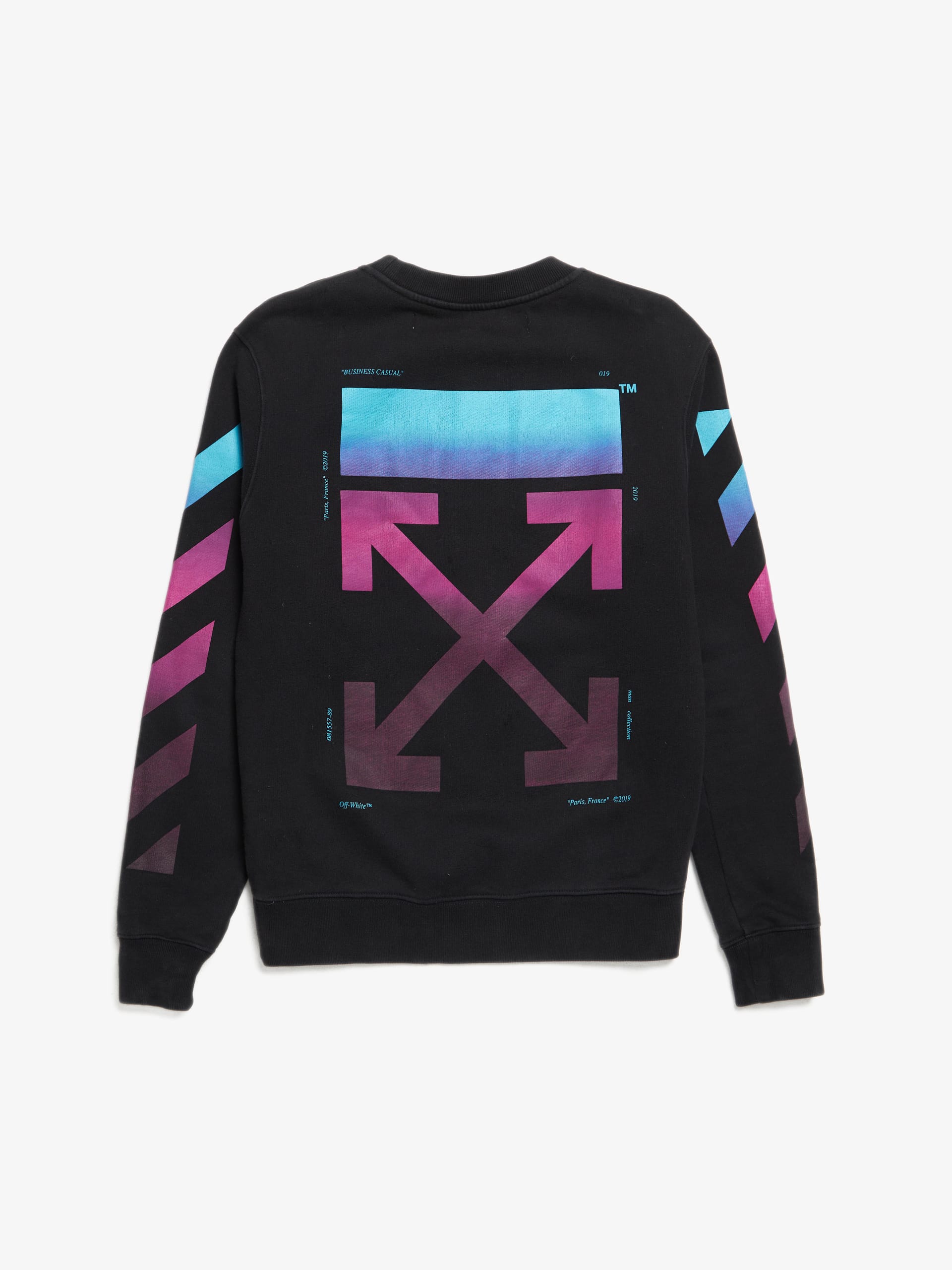 Off White Black And Multicolour Logo Cotton Sweatshirt