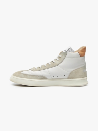 Other Spalwart White and Gray Hi Top Gat Leather and Suede Sneakers