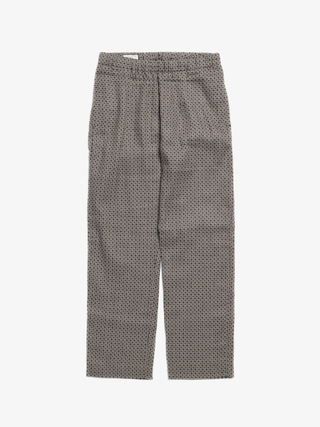 Dries Van Noten Brown Abstract Printed Linen Cotton Pants