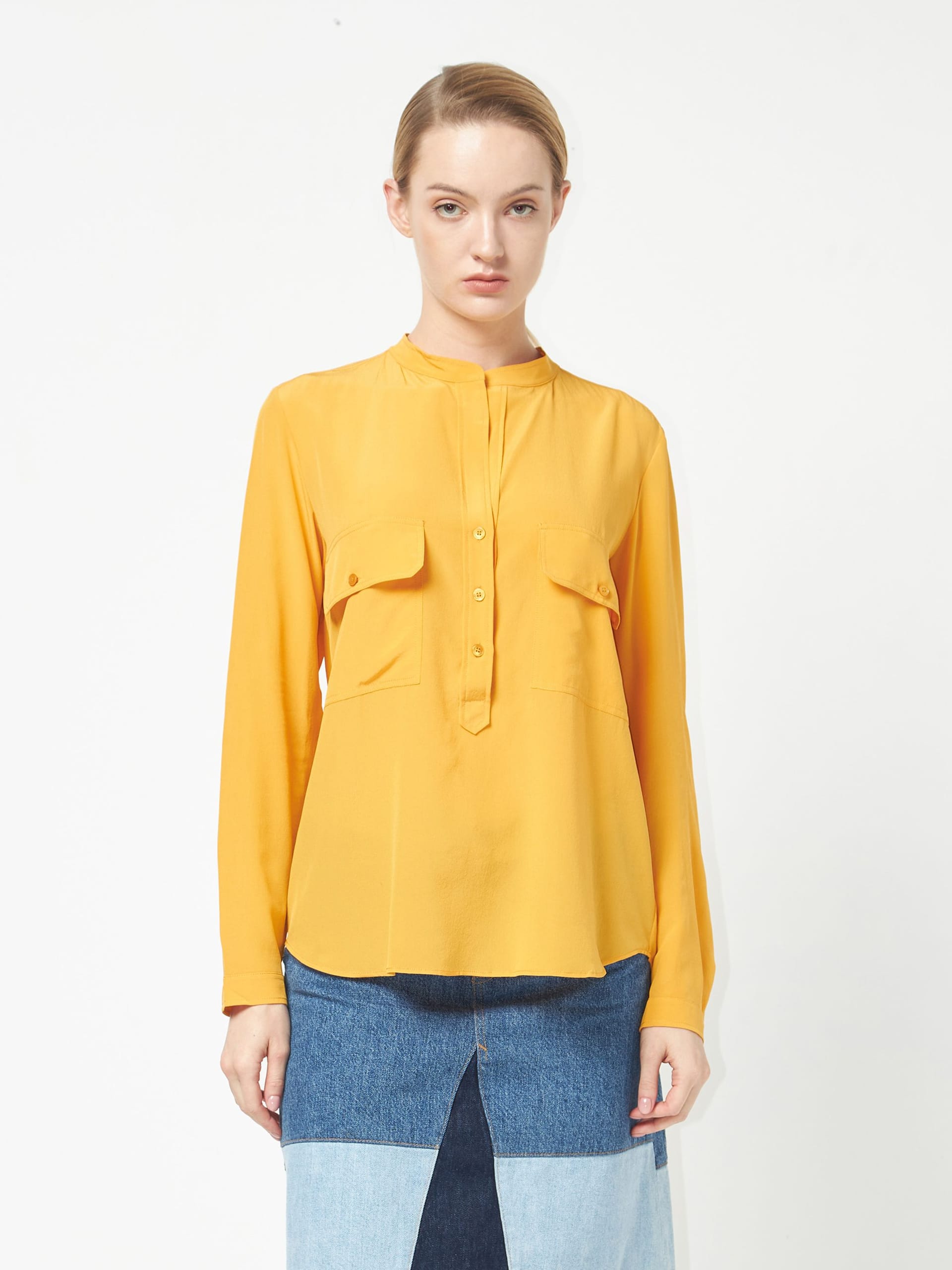 Stella Mccartney Orange Silk Shirt