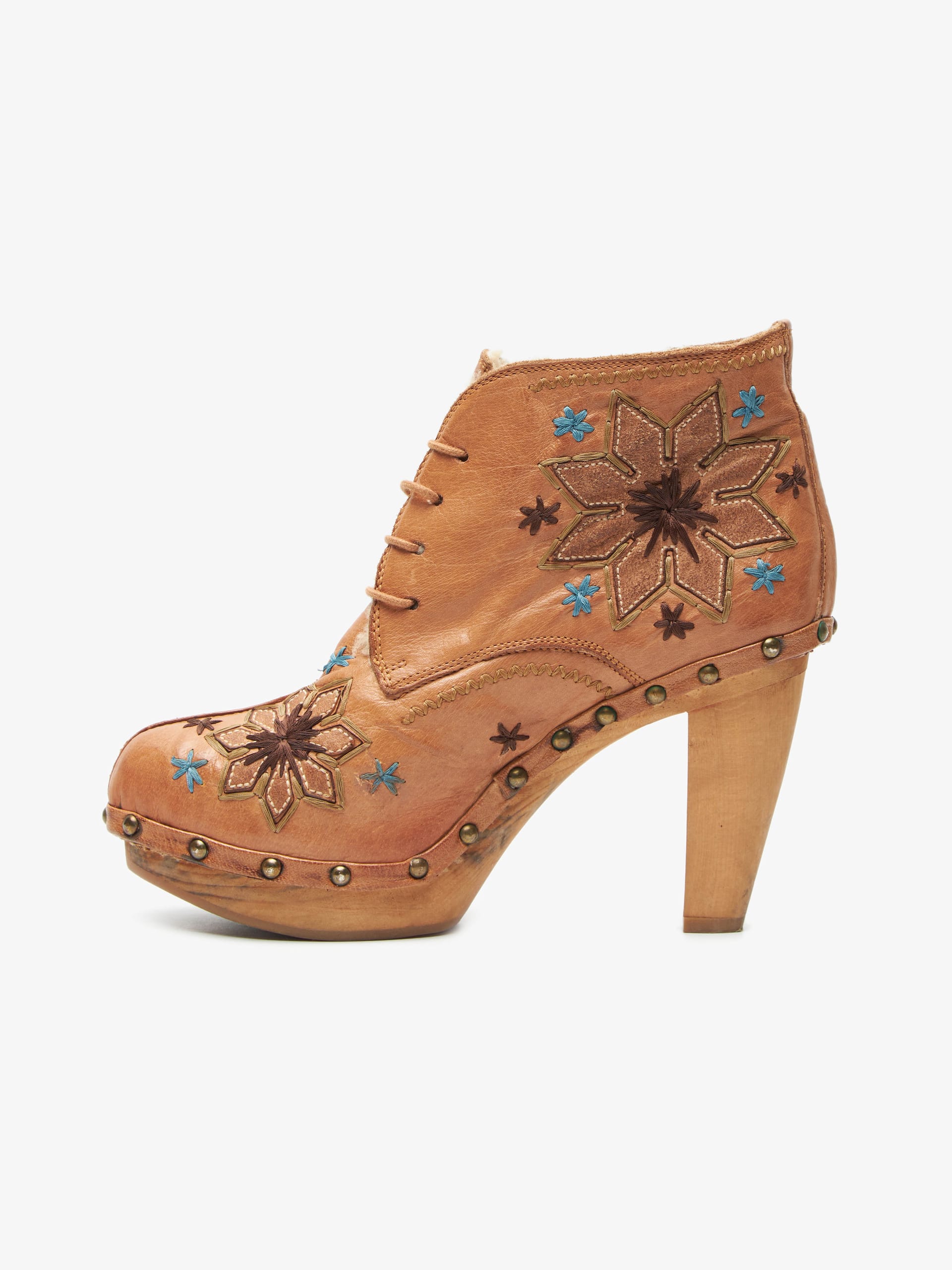 Other Fausian Jeunesse Brown Flowers Embroidered