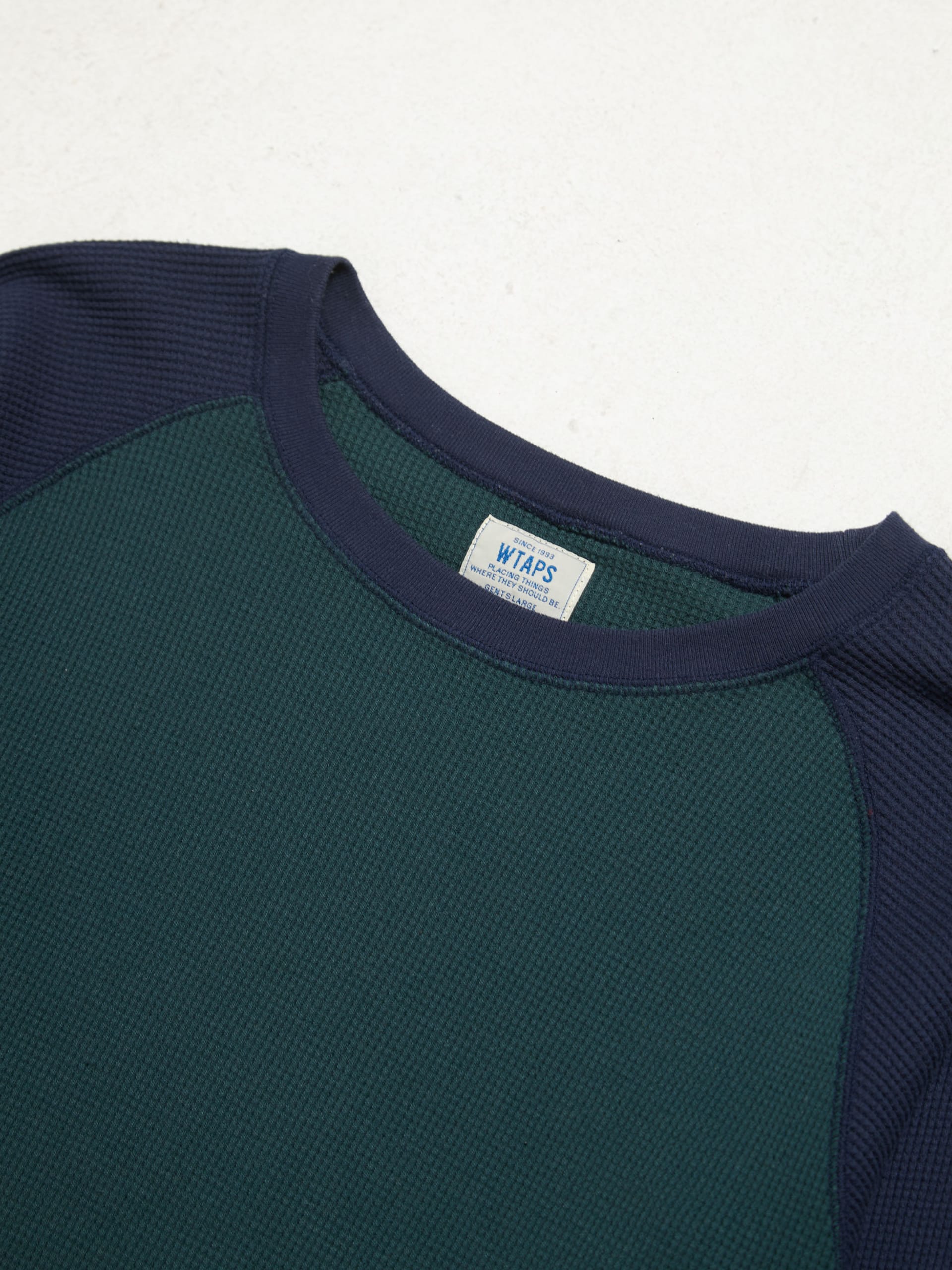 Wtaps Navy Green Colorblock Knitted Longsleeve