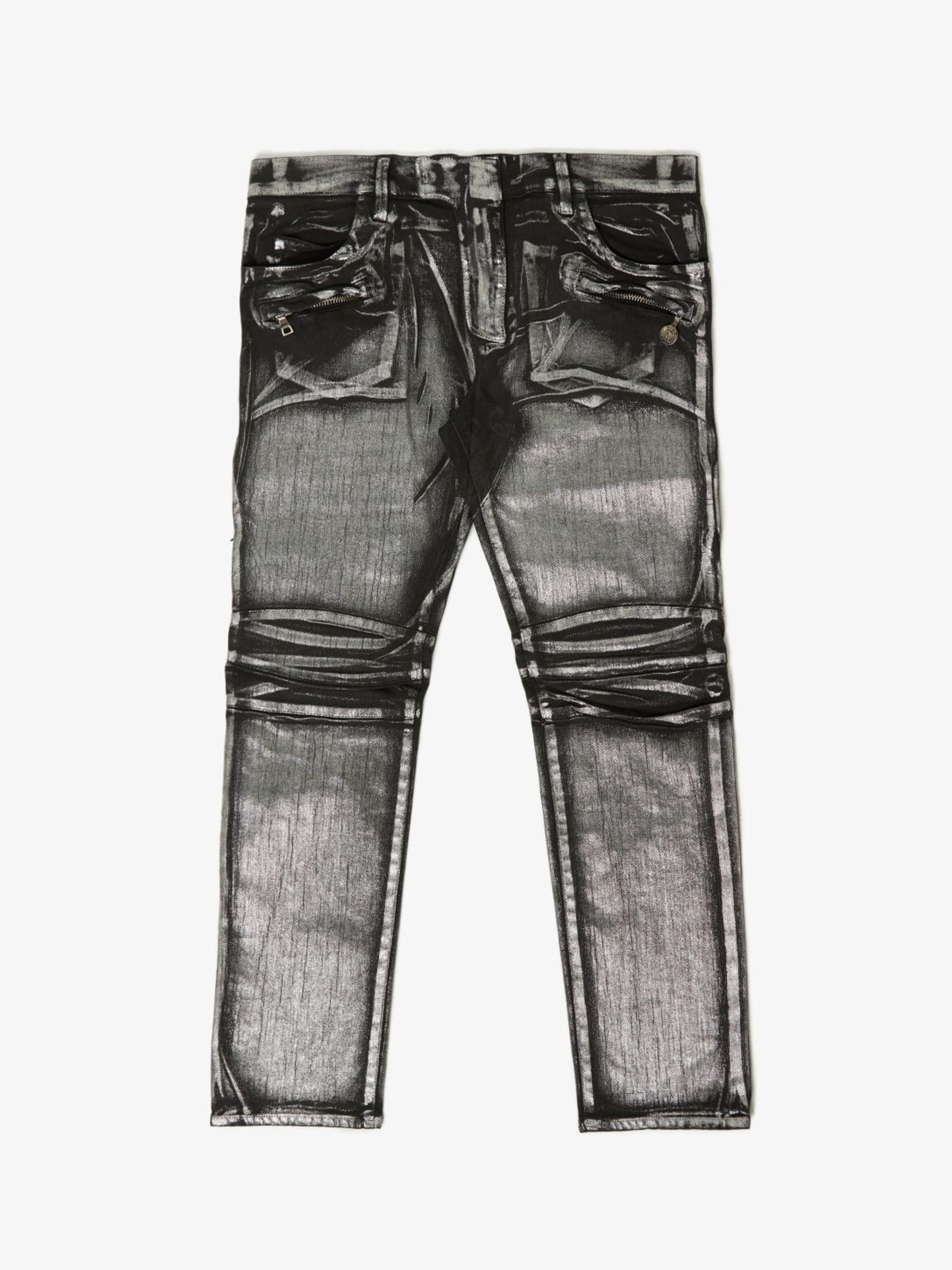 Silver balmain discount jeans