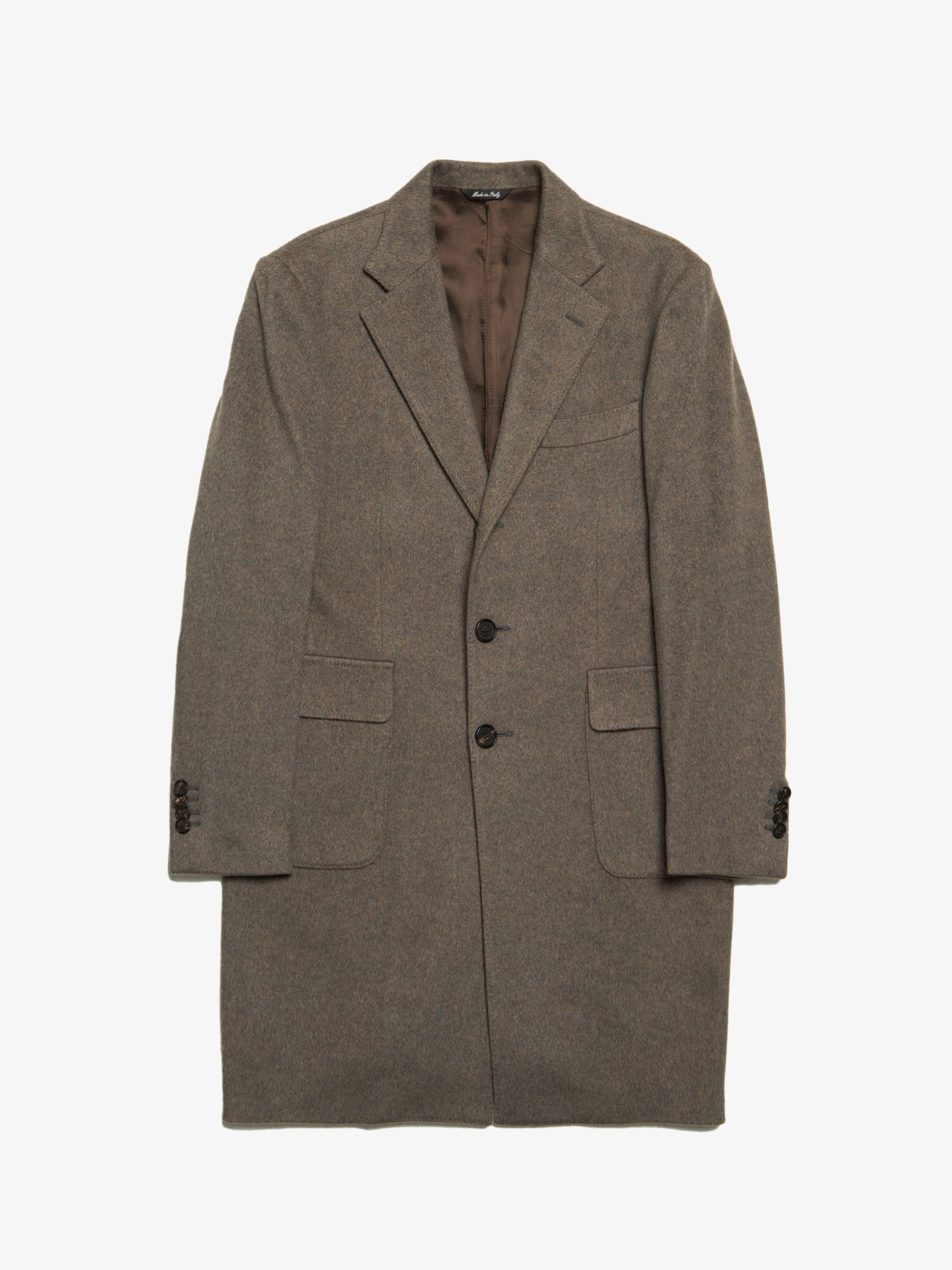 Colombo Gray Outside Brown Silk Wool Inside Coat