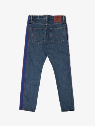 Levi s Blue Denim NBA Patch Blue Stripe On Sides Cotton Jeans