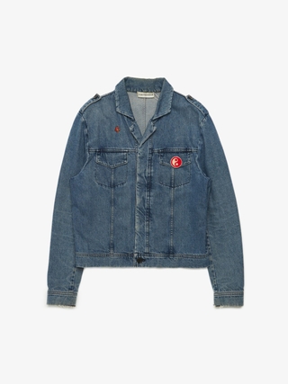 Gosha rubchinskiy faux shearling collar denim jacket sale