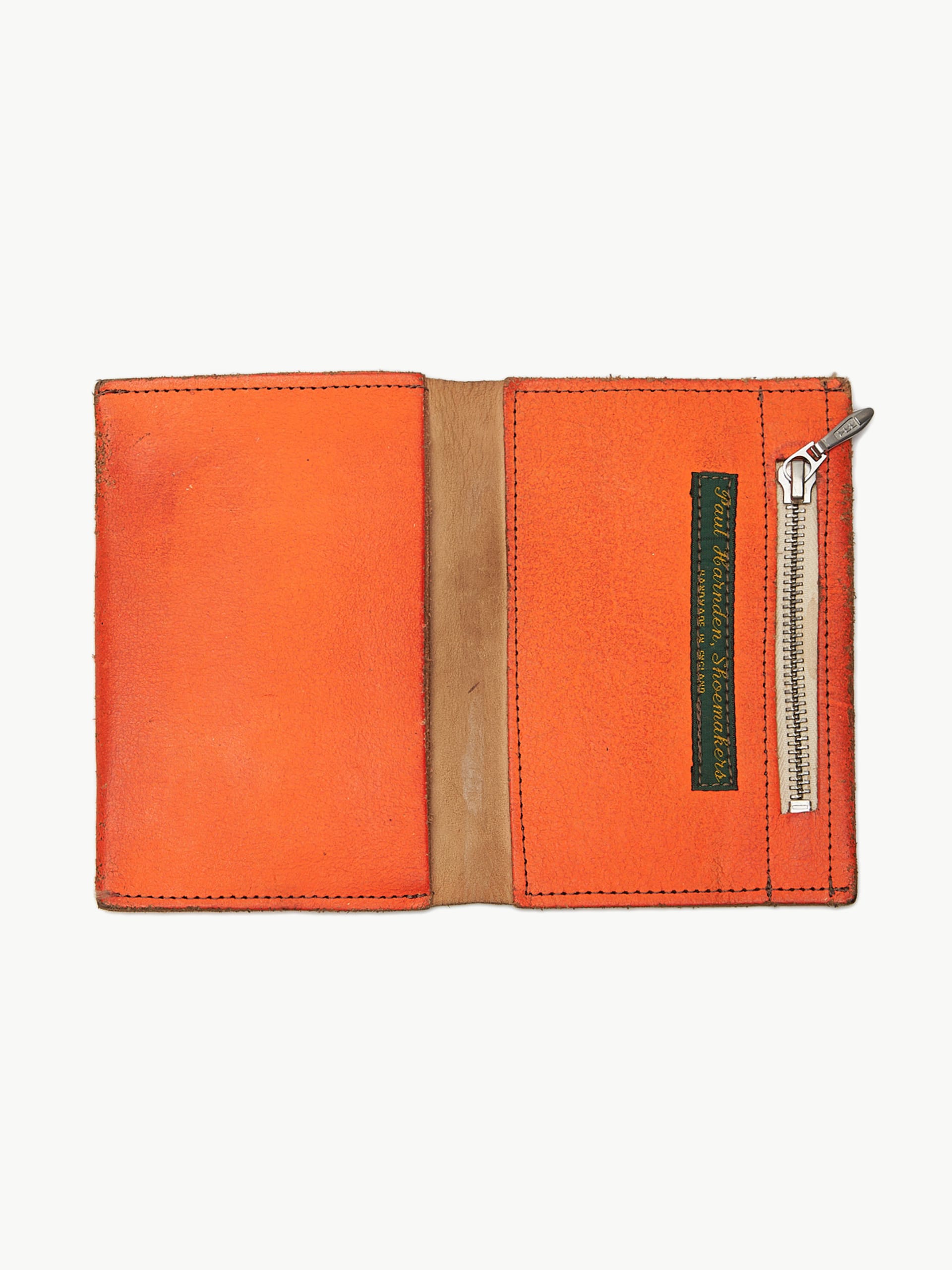 お歳暮 人気 Paul Wallet Leather Washed Orange Shoemakers Harnden 財布・ケース・小物入れ