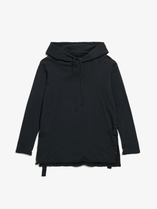 Overcome Black Raw Edge Hoodie