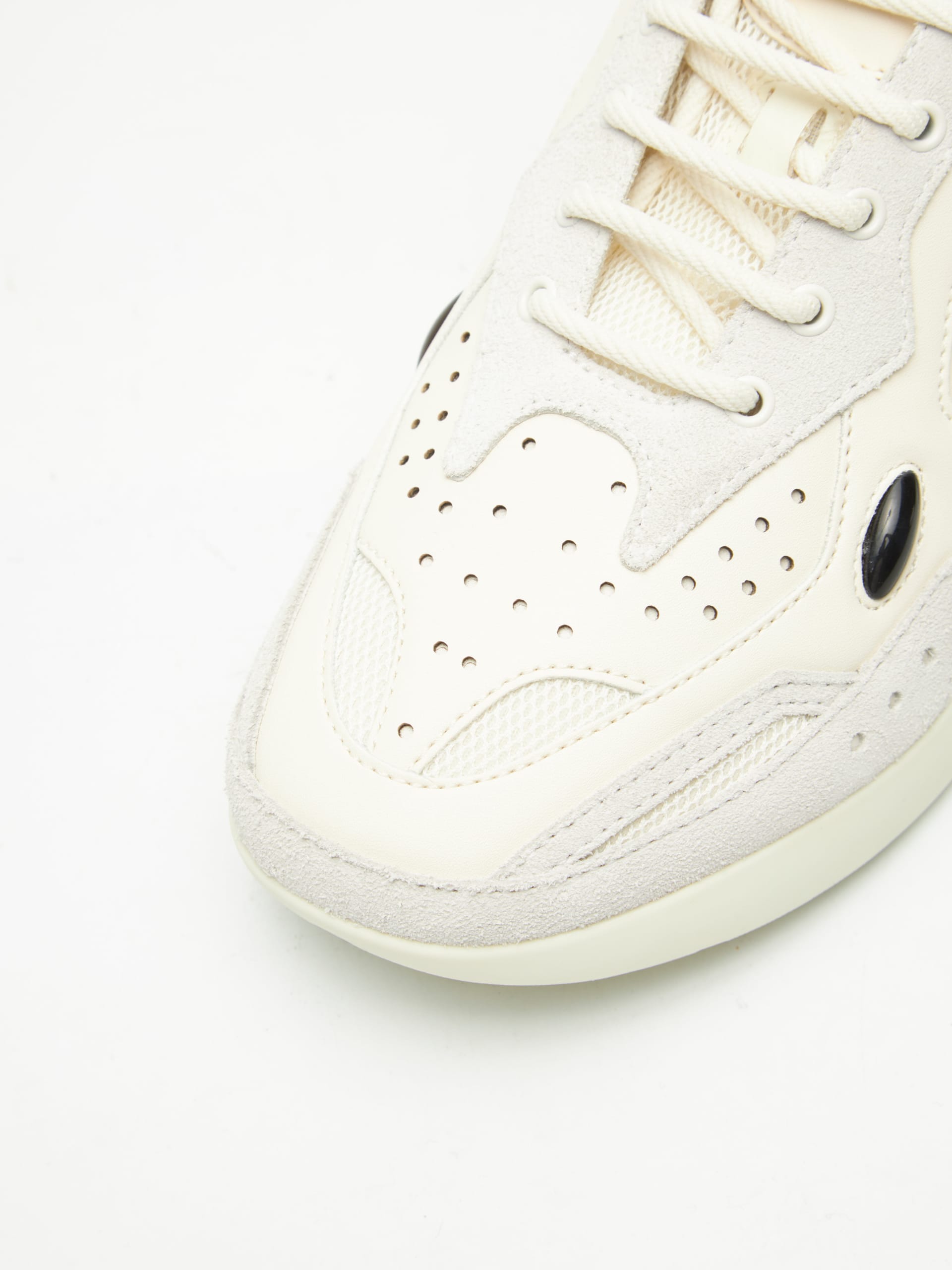 Raf Simons White Cylon 21 Detailed Leather Sneakers