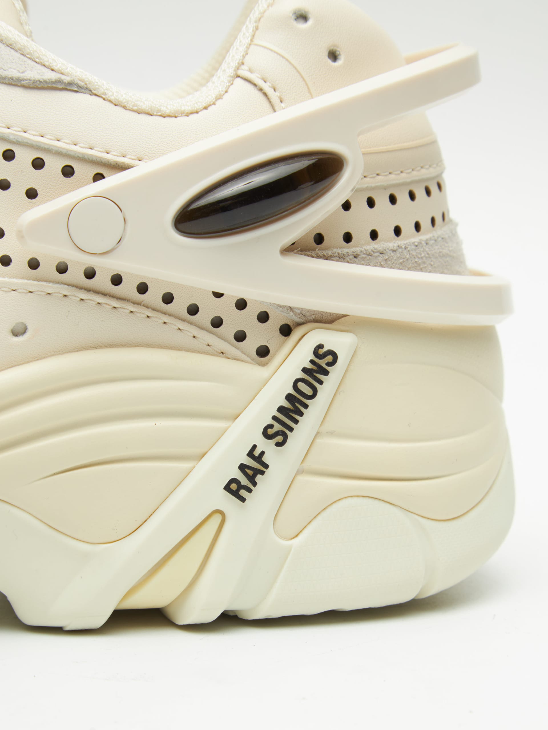Raf Simons White Cylon 21 Detailed Leather Sneakers