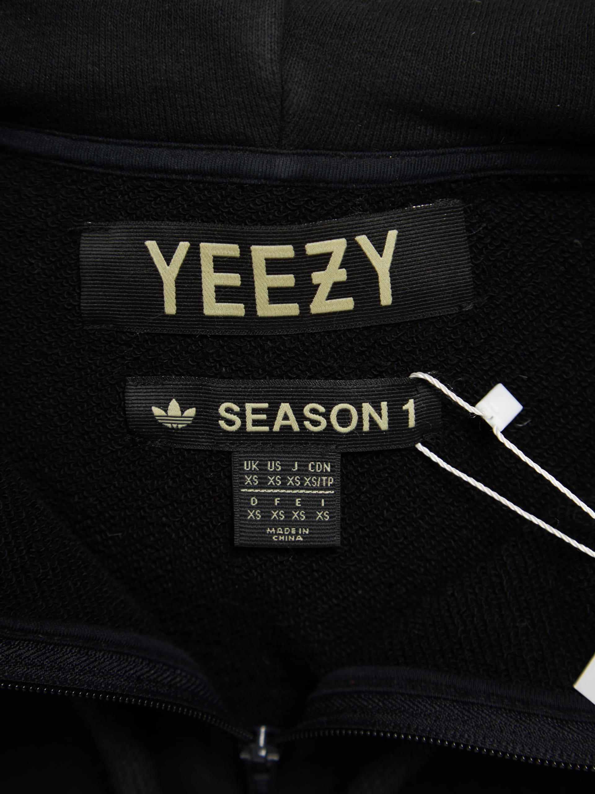 Yeezy Season Season 1 Black Oversized Half Zip Cotton Blend Hoodie