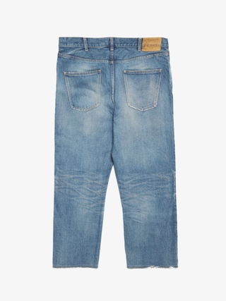 Celine M_LC_001 Light Blue Washed Raw Hem Cotton Denim