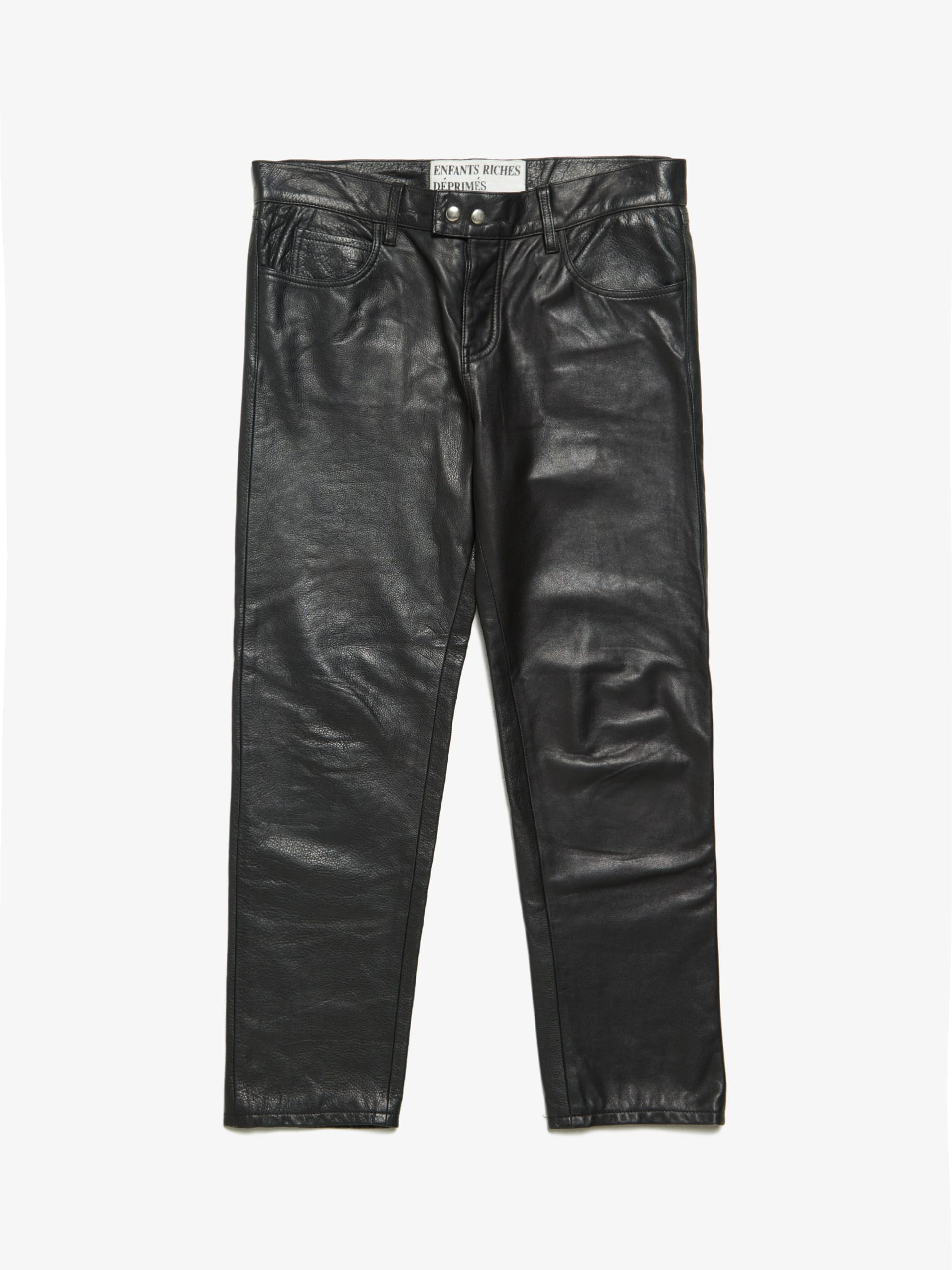 Enfants Riches Deprimes Black Leather Chino Pants