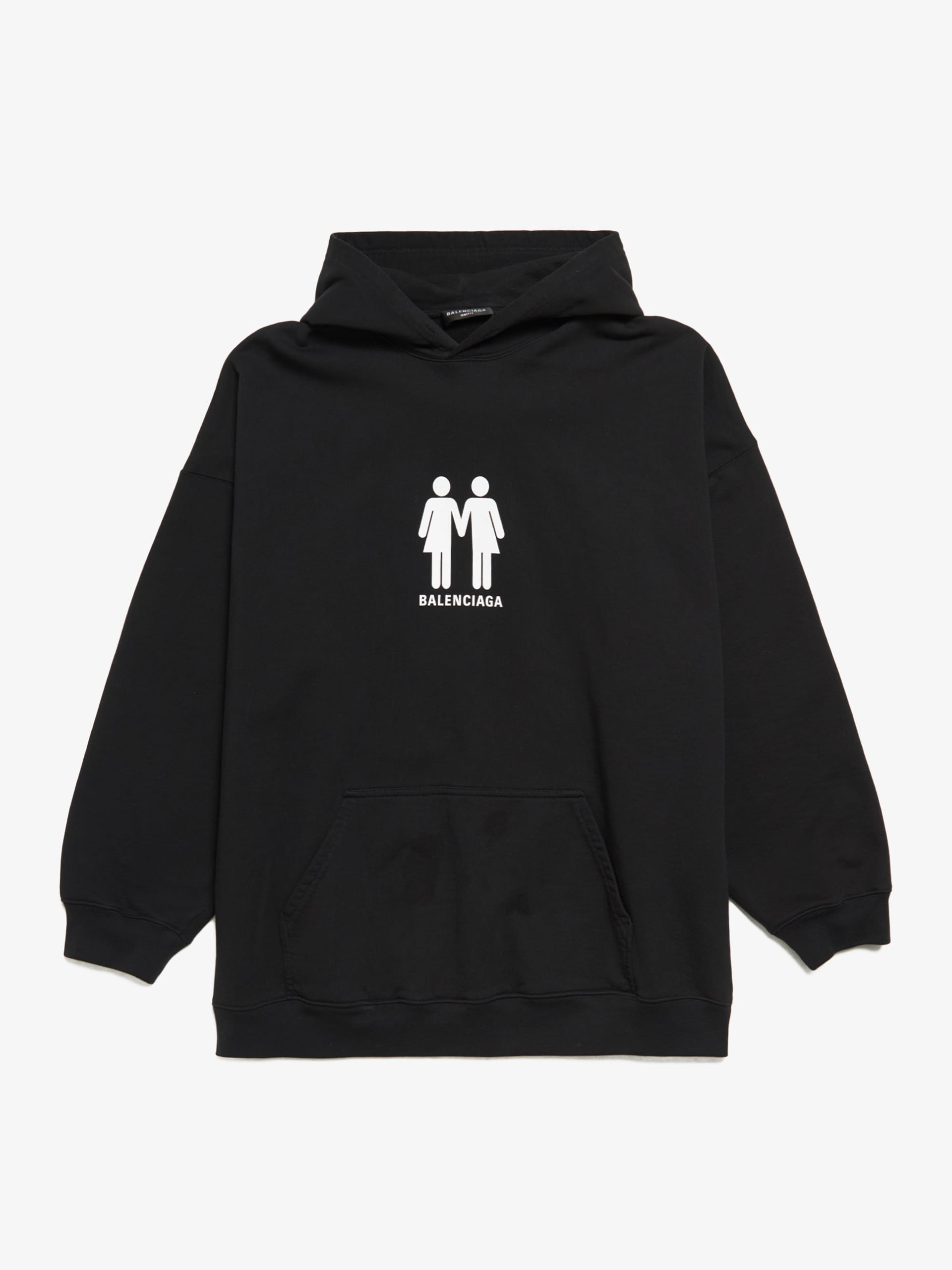 Balenciaga Black Pride Printed Oversized Cotton Hoodie