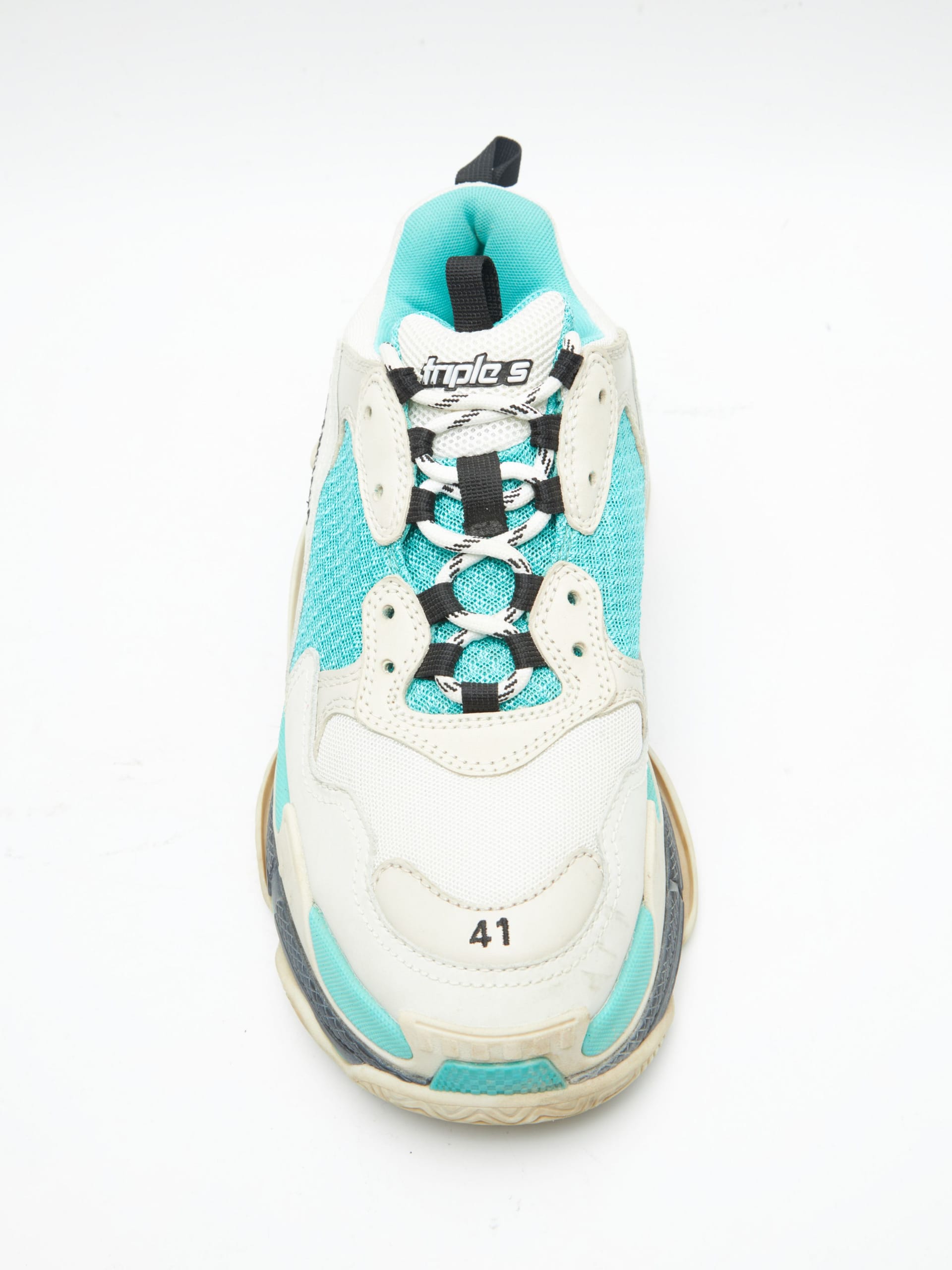 Balenciaga store turquoise sneakers