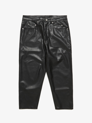 Rick Owens Drkshdw Black Faux Leather Collapse Cut Pants
