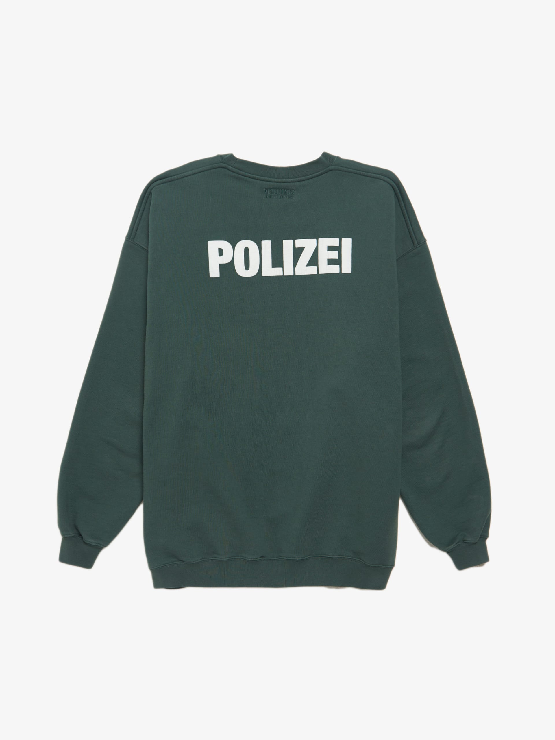 Vetements Green Polizei Printed Cotton Blend Sweatshirt