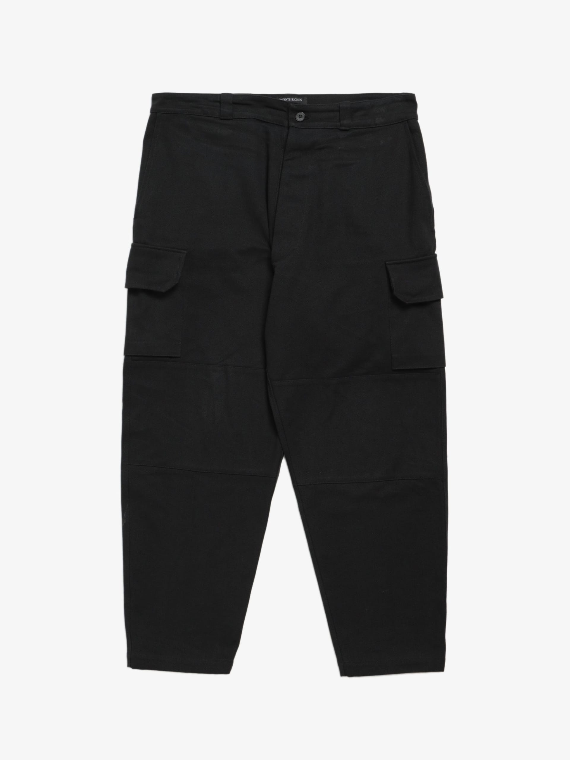 Enfants Riches Deprimes Black Heavy Cotton Wide Cargo Pants