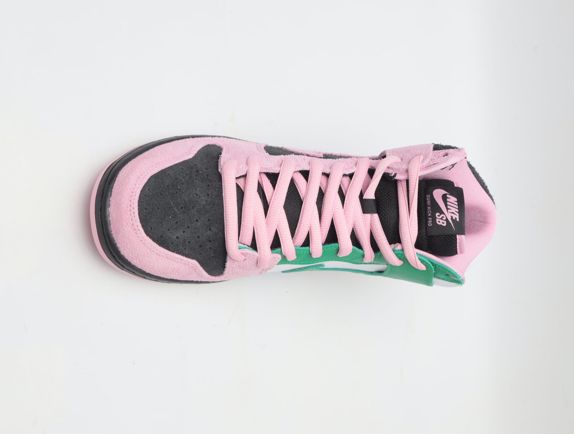 Nike SB Pink Black and Green Dunk High Sneakers