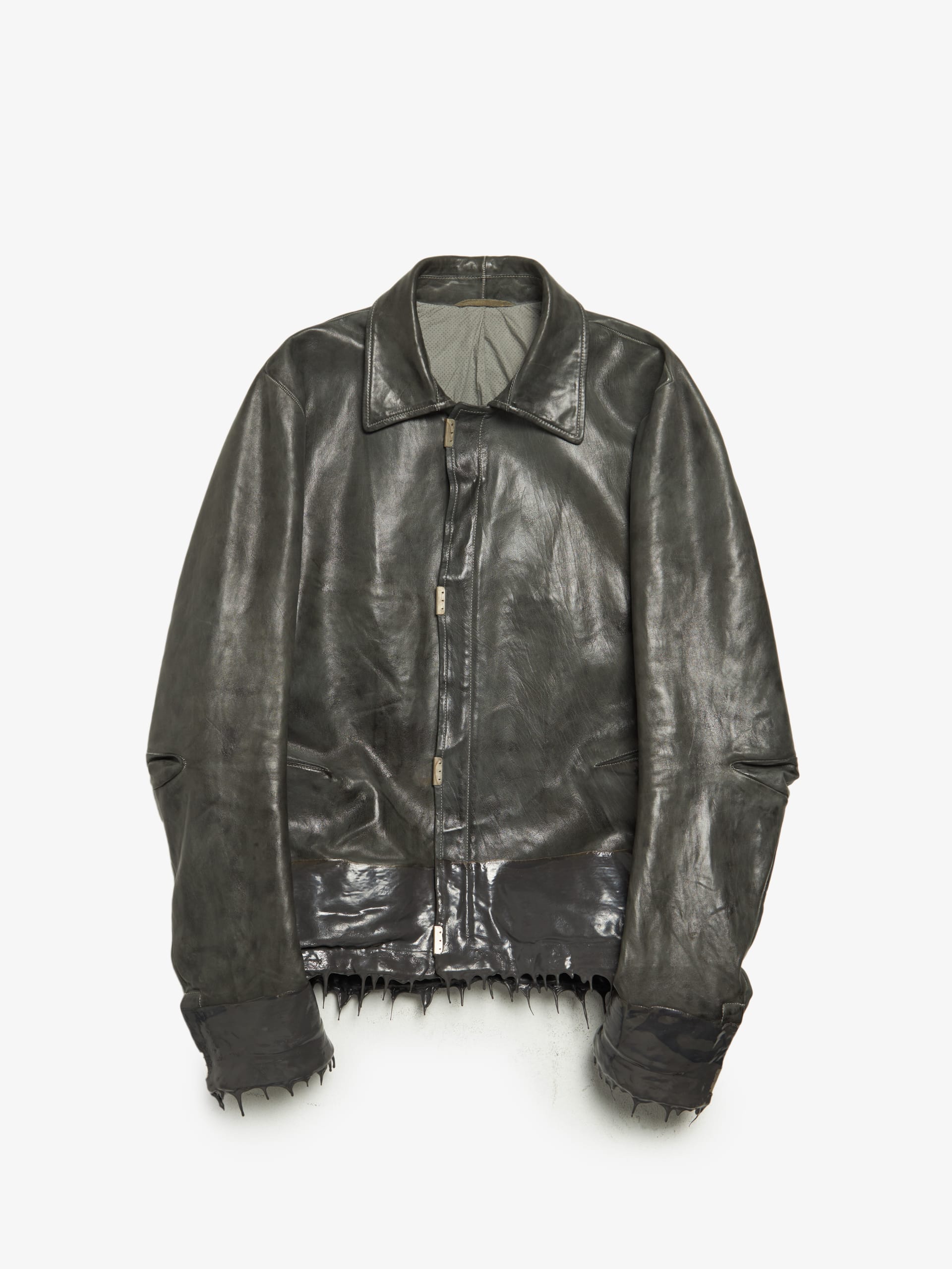 Carol Christian Poell Gray Cors-PTC Drip Leather Jacket