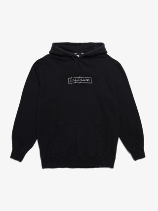 Yohji Yamamoto Black Logo Printed Cotton Hoodie
