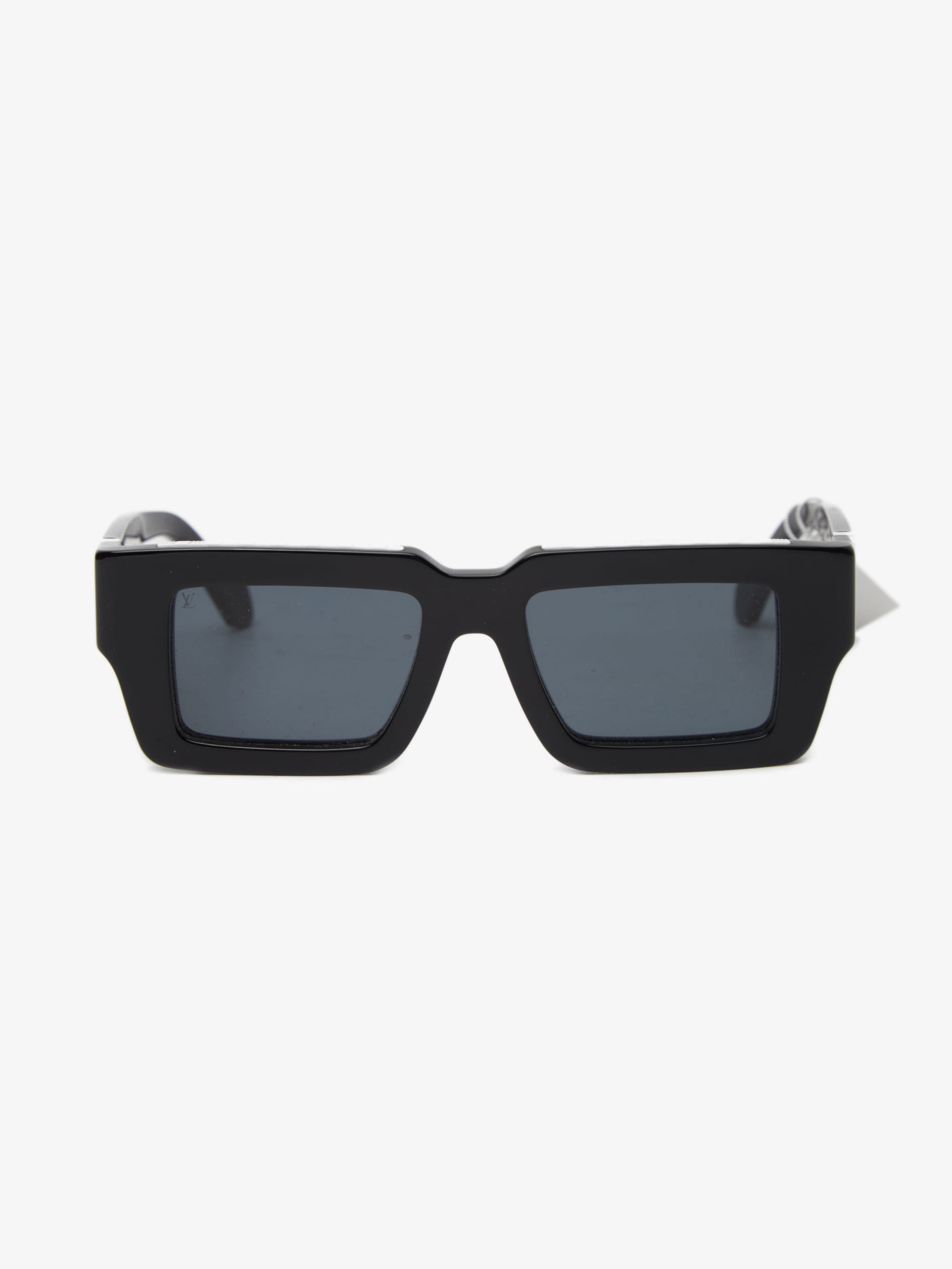 Louis Vuitton Black Rectangular Blue Lens Sunglasses