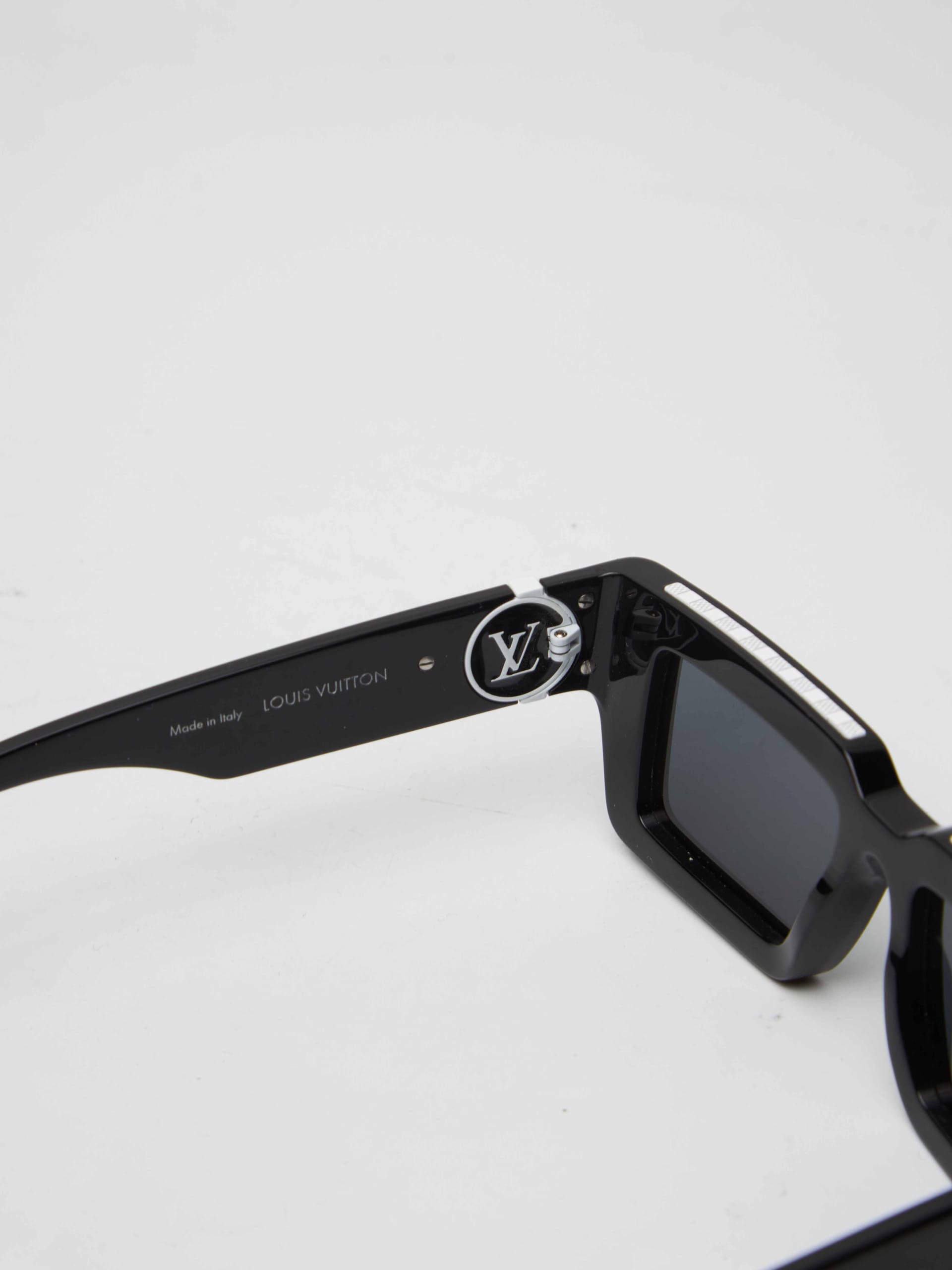 Louis Vuitton Black Rectangular Blue Lens Sunglasses
