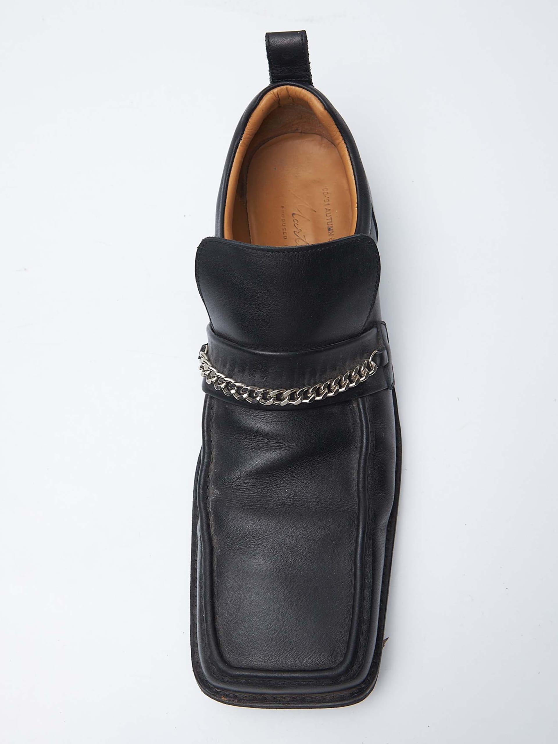 Martine Rose Black Square Pointed Chain Detailed Massive Leather