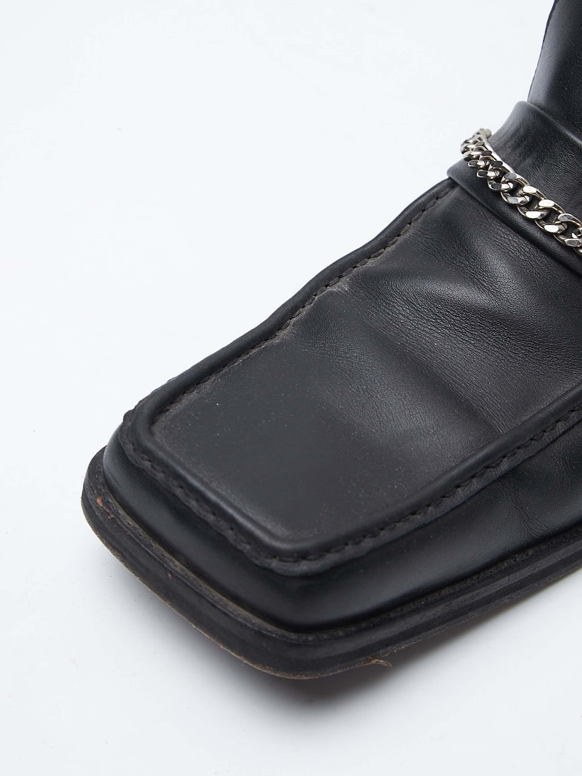 Martine Rose Black Square Pointed Chain Detailed Massive Leather