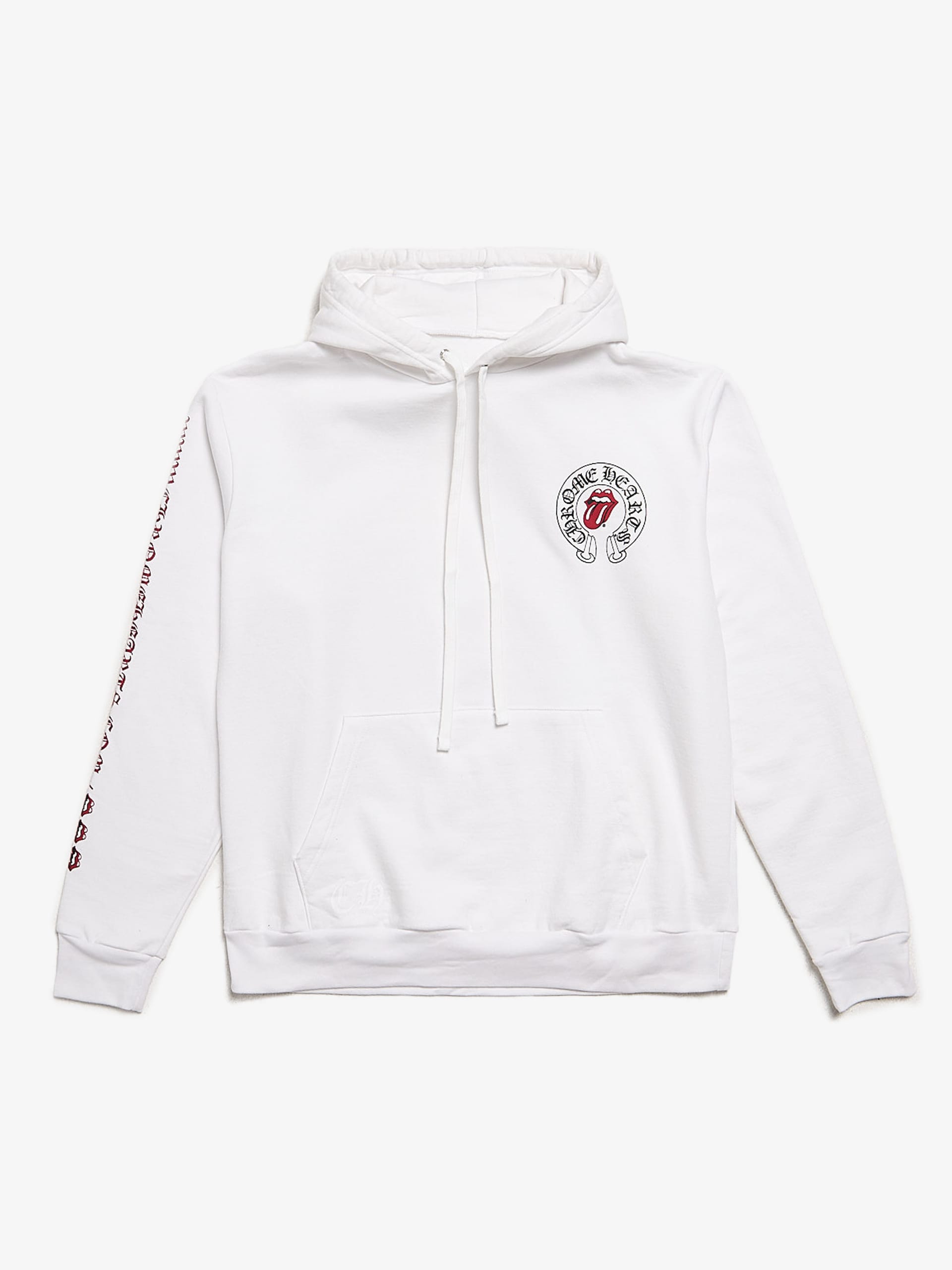 Chrome Hearts White Rolling Stones Printed Cotton Hoodie