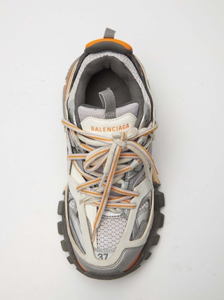 balenciaga track sneakers orange and grey