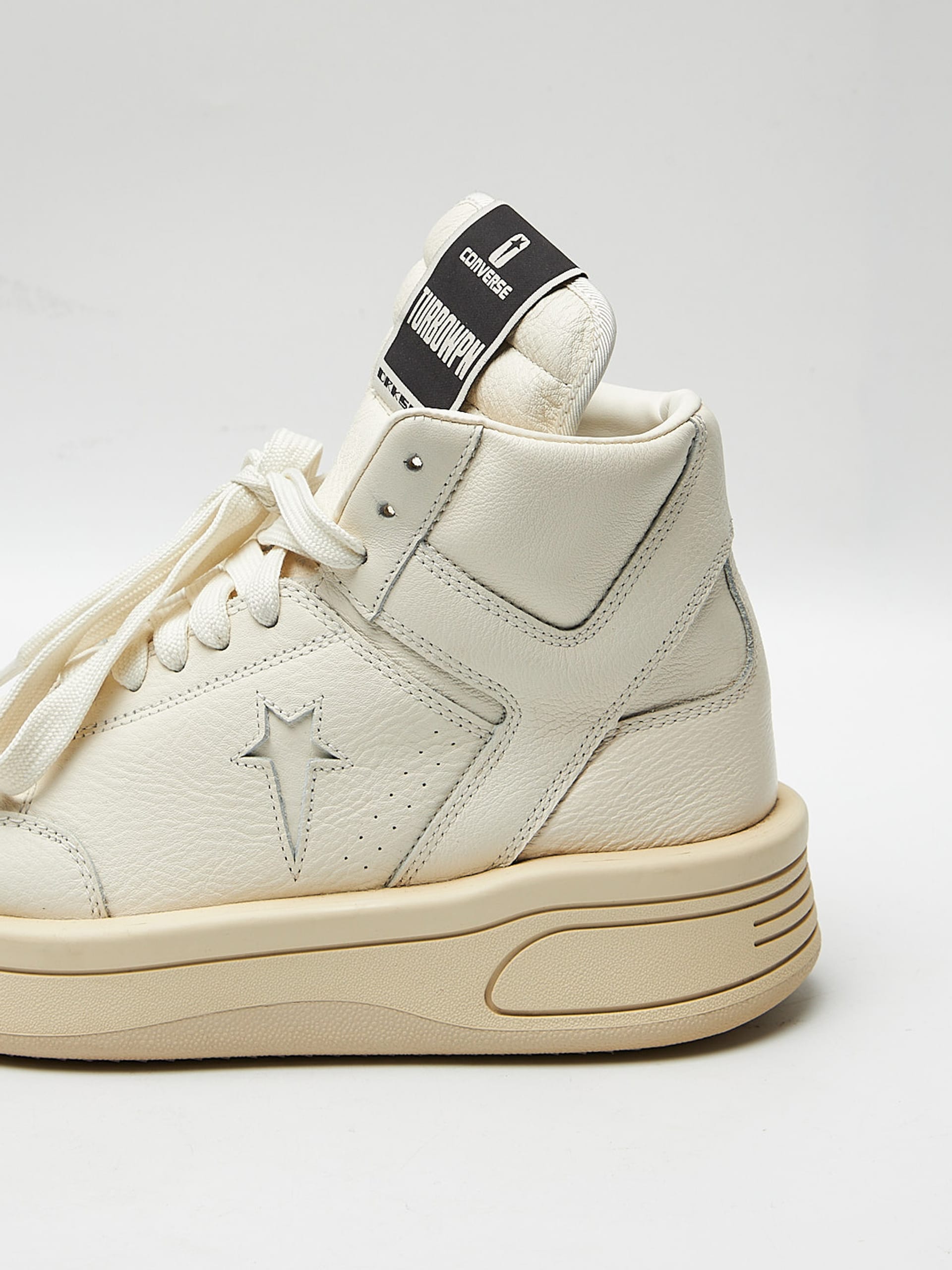 Rick Owens Drkshdw Milk Turbowpn Leather Sneakers