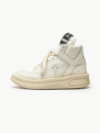 Rick Owens Drkshdw Milk Turbowpn Leather Sneakers