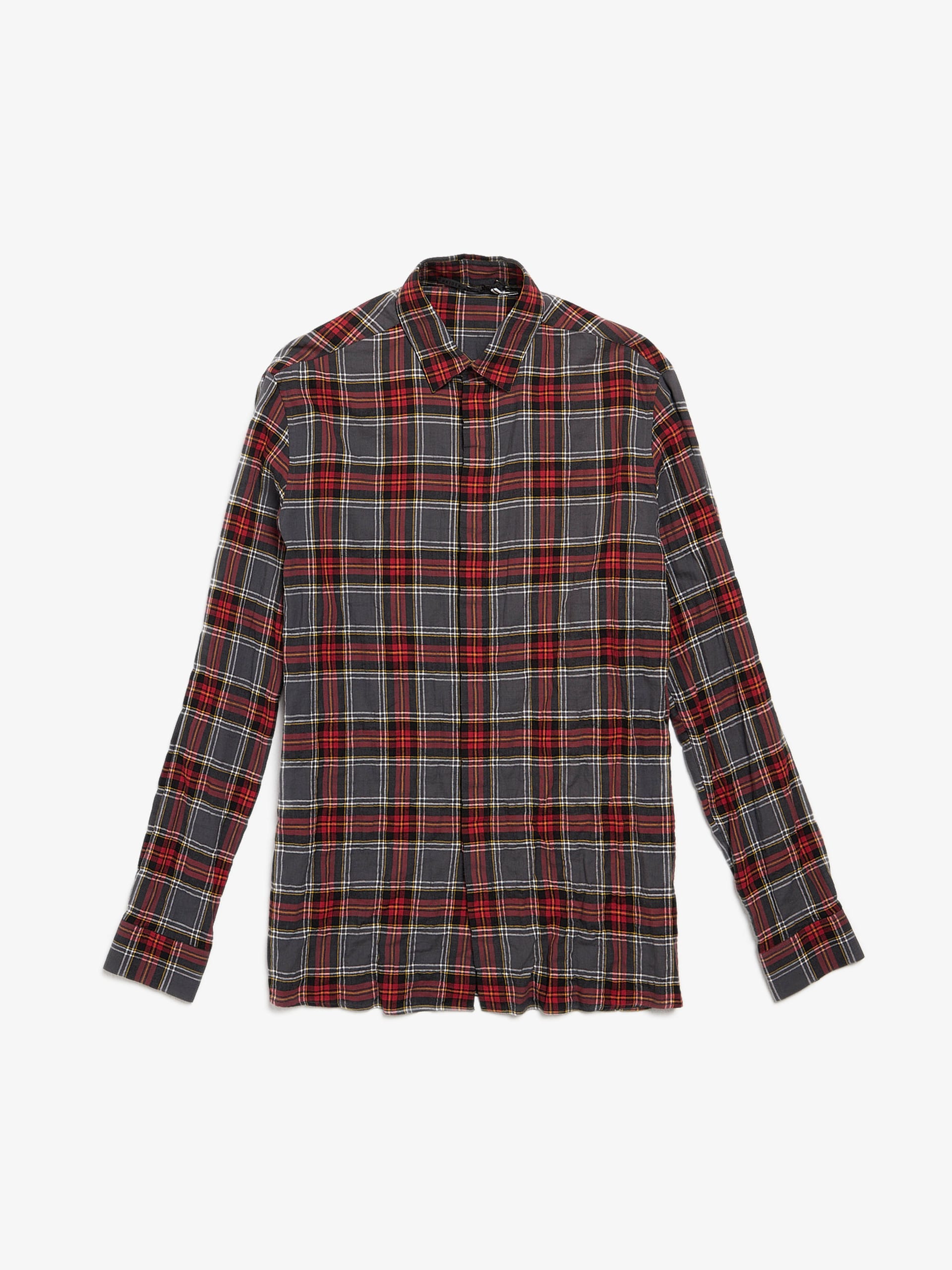 Haider Ackermann Gray and Red Checked Gorky Cotton Shirt