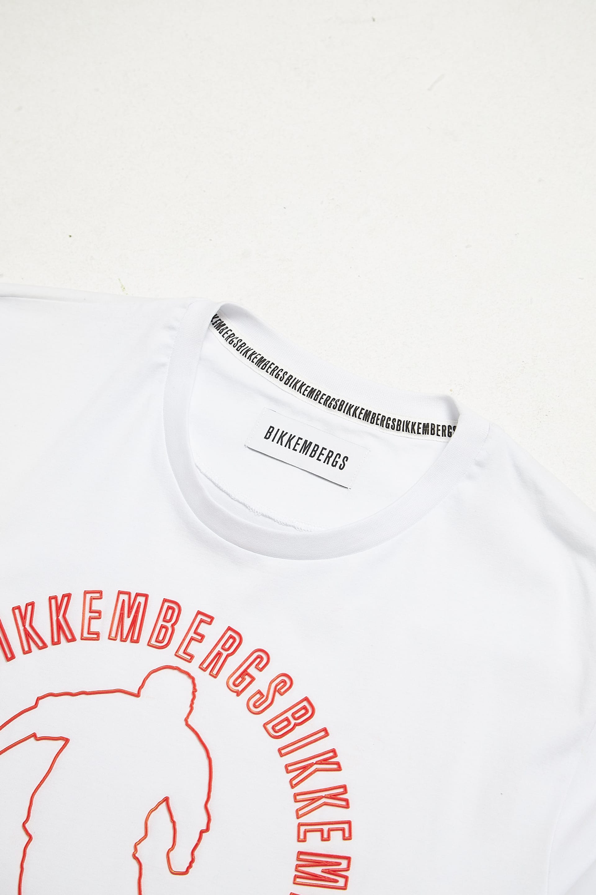 Dirk Bikkembergs White Footbal Logo Embossed Cotton T Shirt