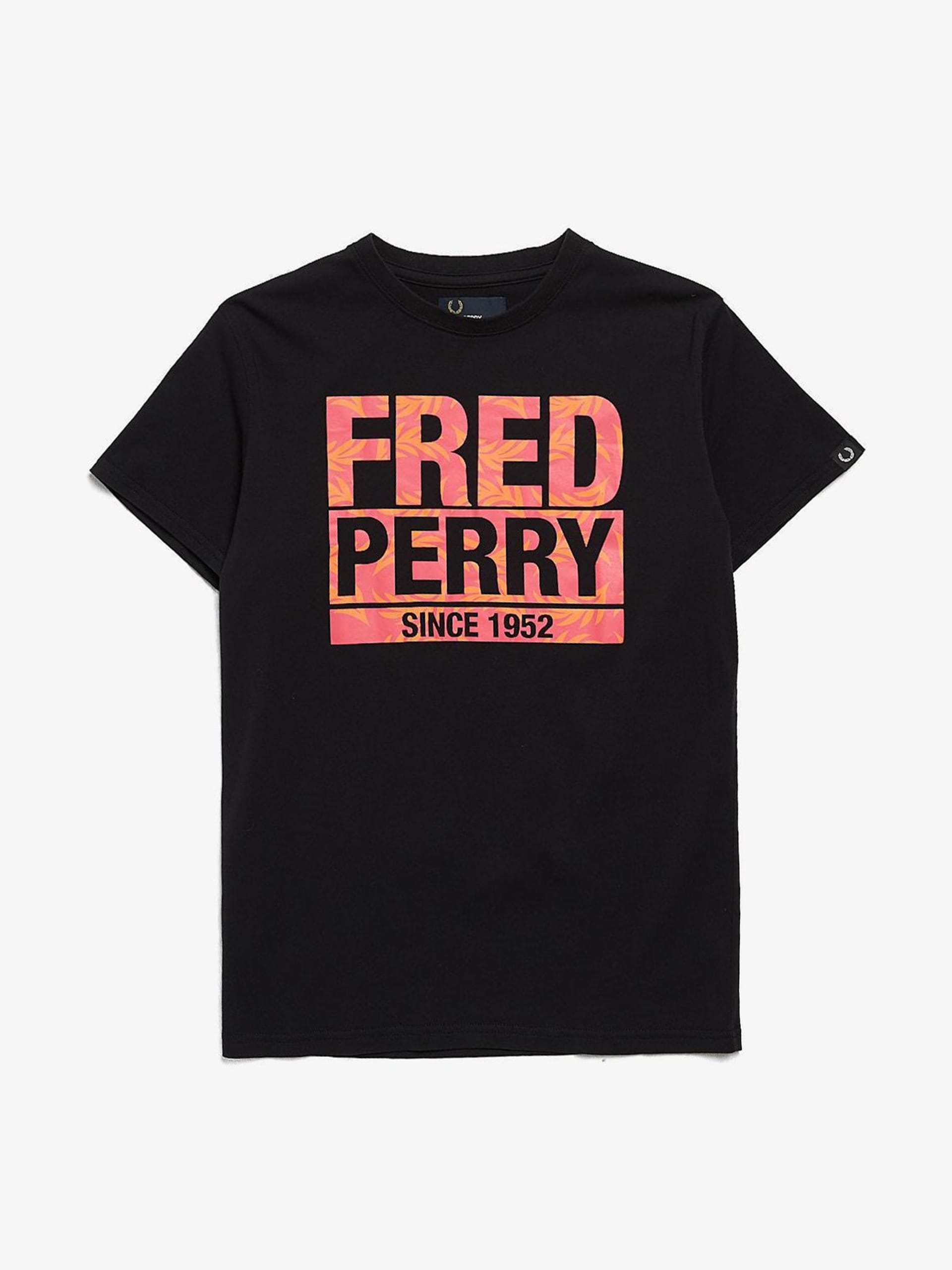 海外限定 希少デザイン FRED PERRY Box Logo T-Shirt Black Fred Perry Box Logo T-Shirt - JD Sports Global