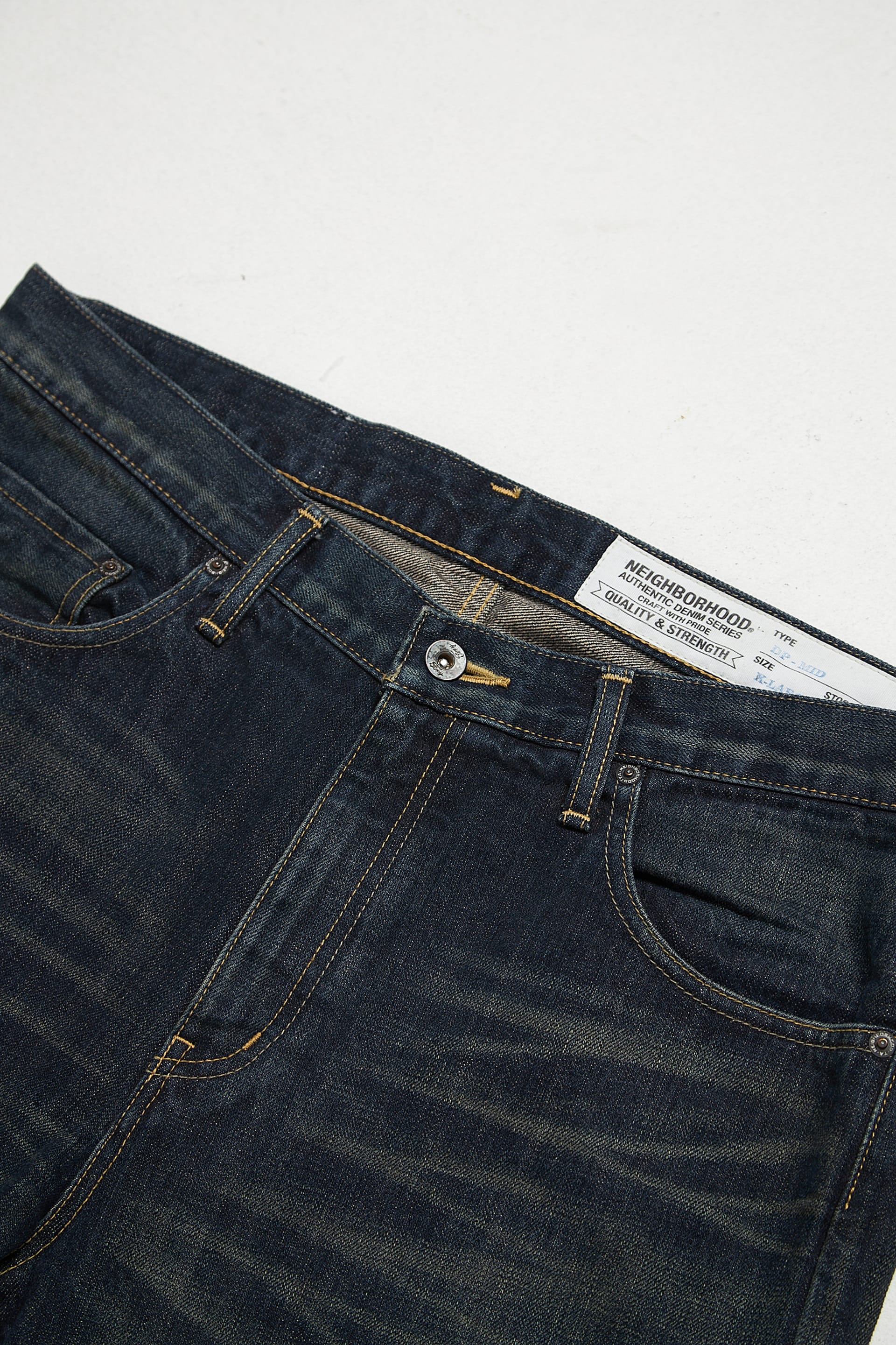 Neighborhood Navy Old-Fashioned Cotton Denim Jeans