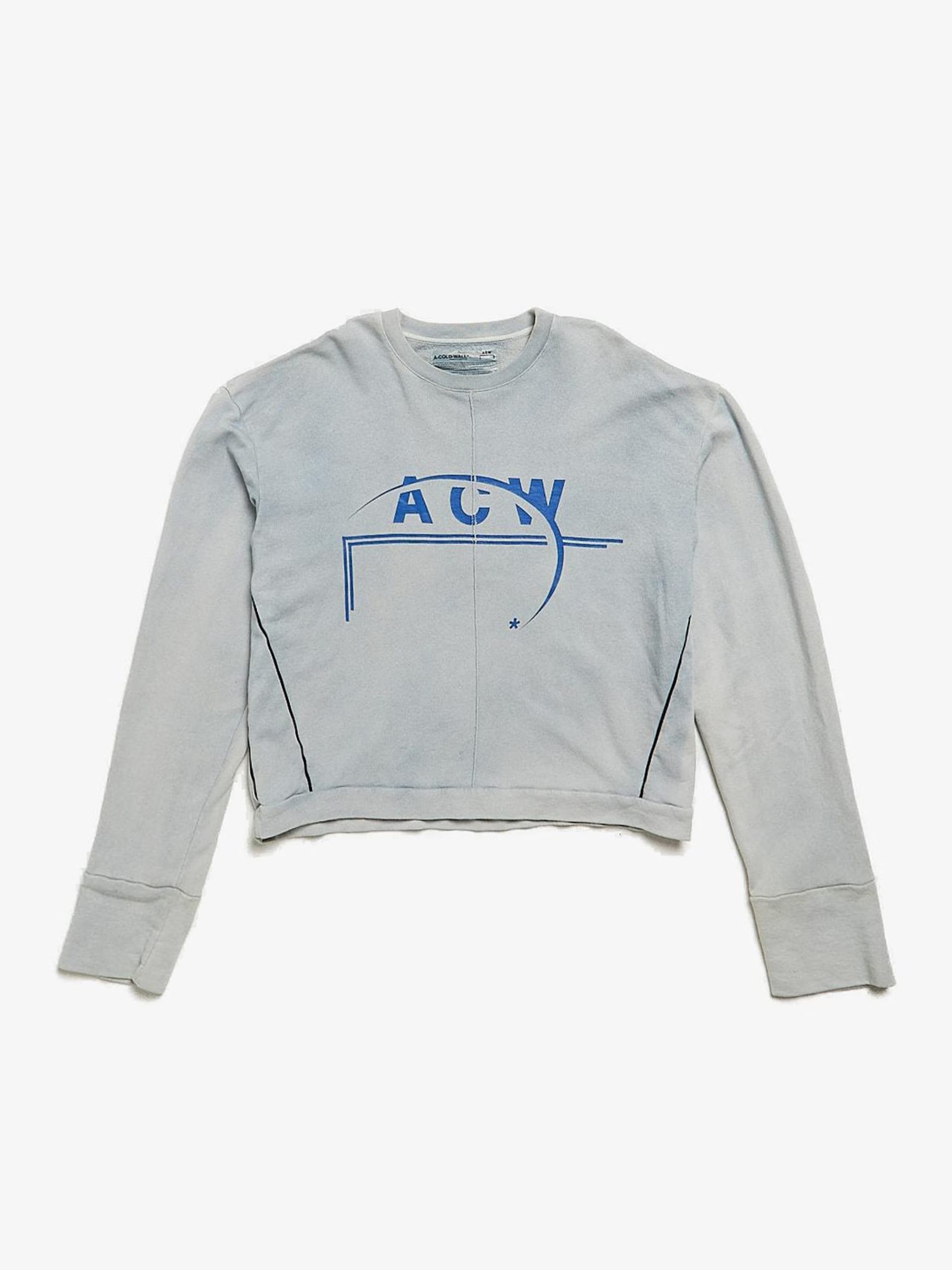 A Cold Wall Light Gray Washed ACW Printed Cotton Sweatshirt