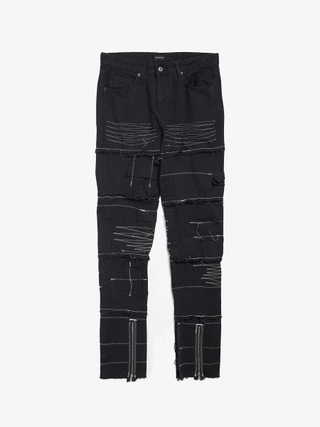 Drugonit Black and White Stitch Jeans