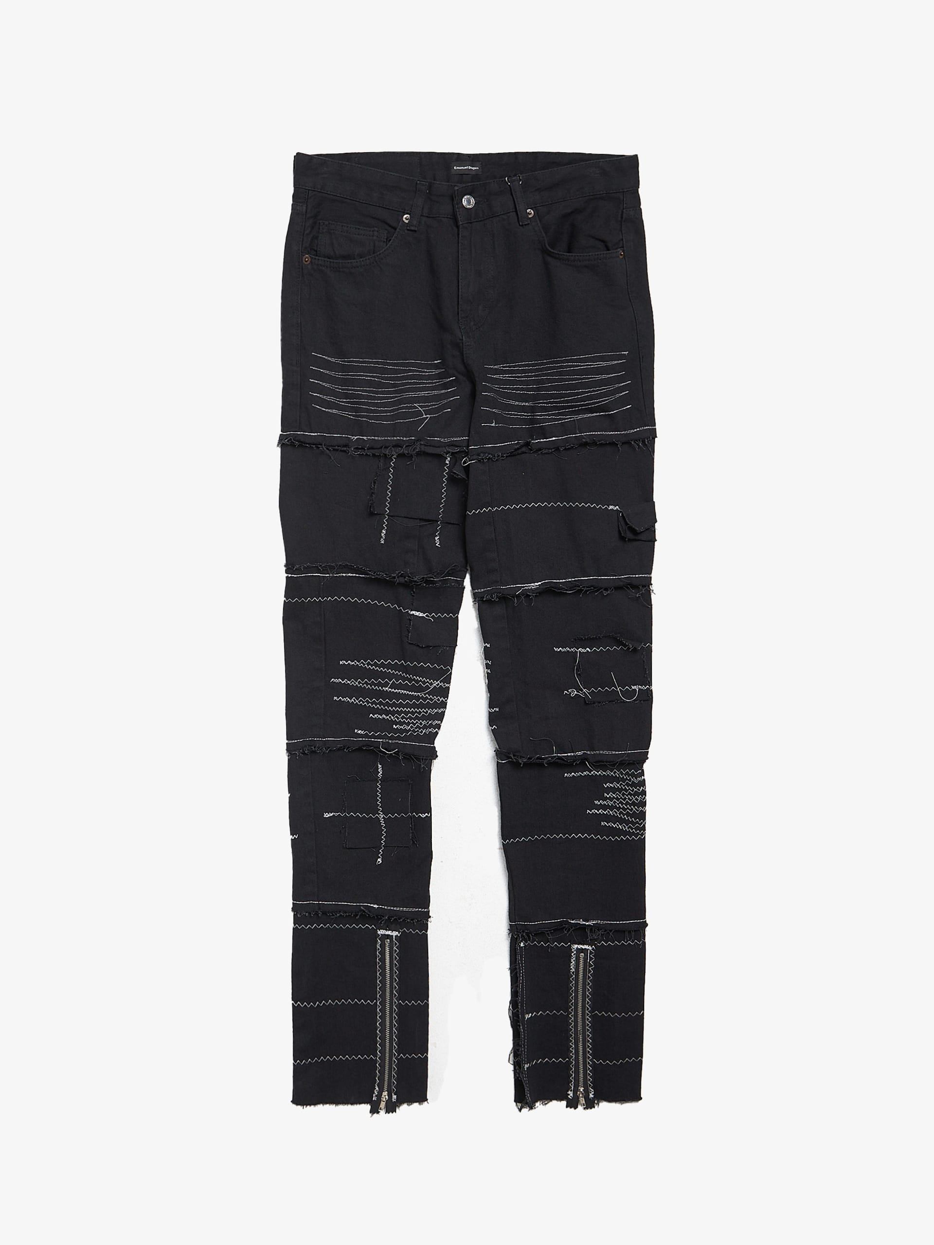 【EEUN】stitch white denim Zig Zag Jean Light Indigo | The Webster
