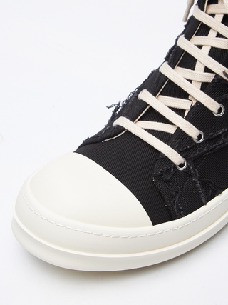 rick owens drkshdw SLASH 27cm~~· Slashed Low Ramones in Black/Milk – SVRN