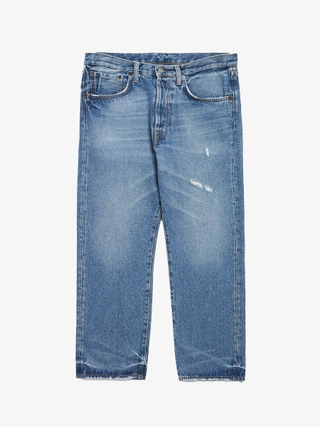 Acne Studios Blue Ragged Logo Patched Denim Cotton jeans