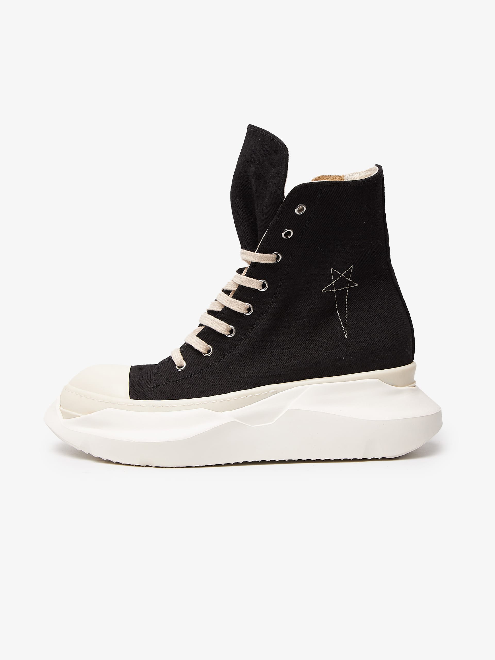 Rick Owens Drkshdw Black And White Edfu Denim Abstract Sneak