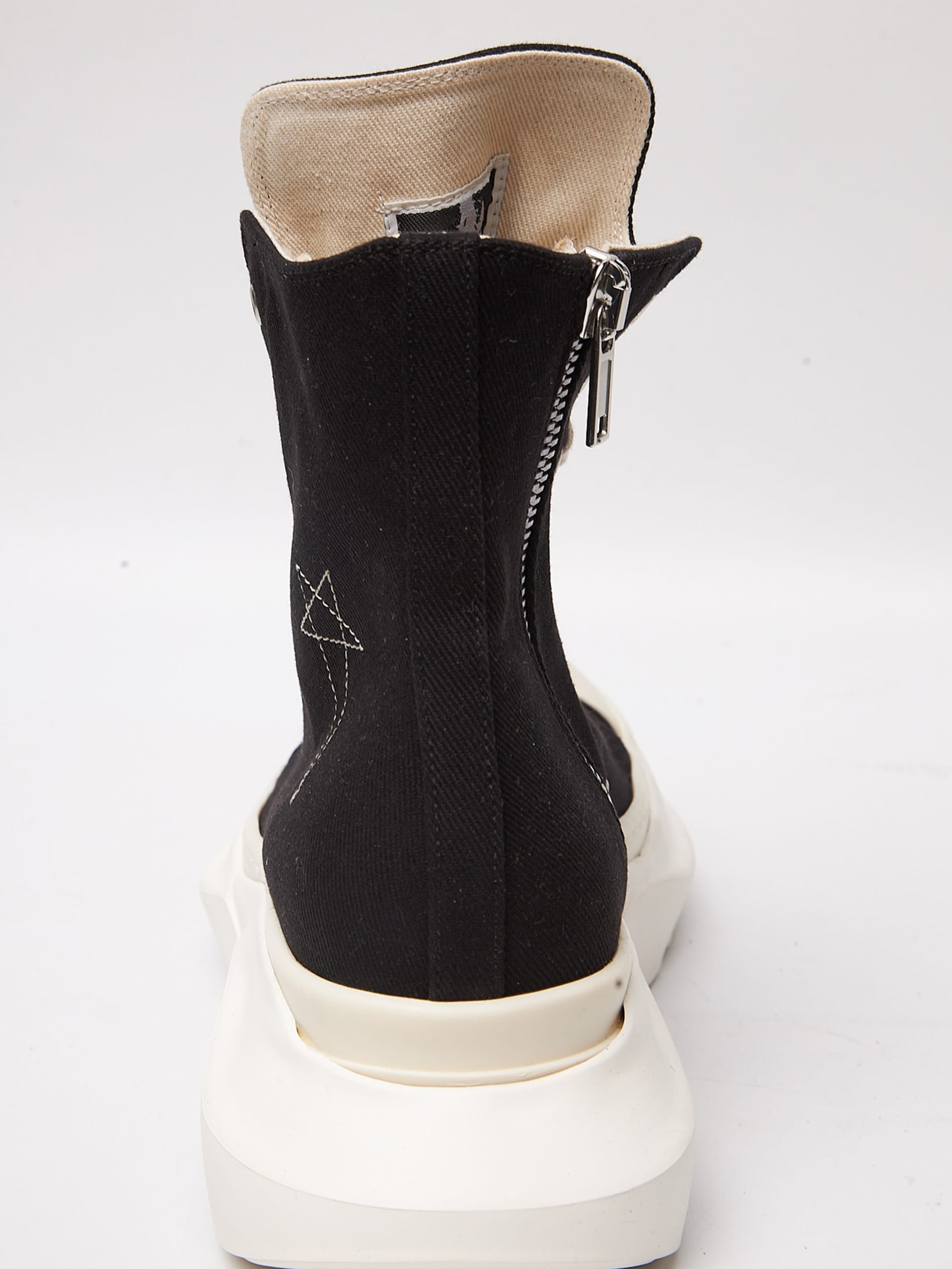 Rick Owens Drkshdw Black And White Edfu Denim Abstract Sneak