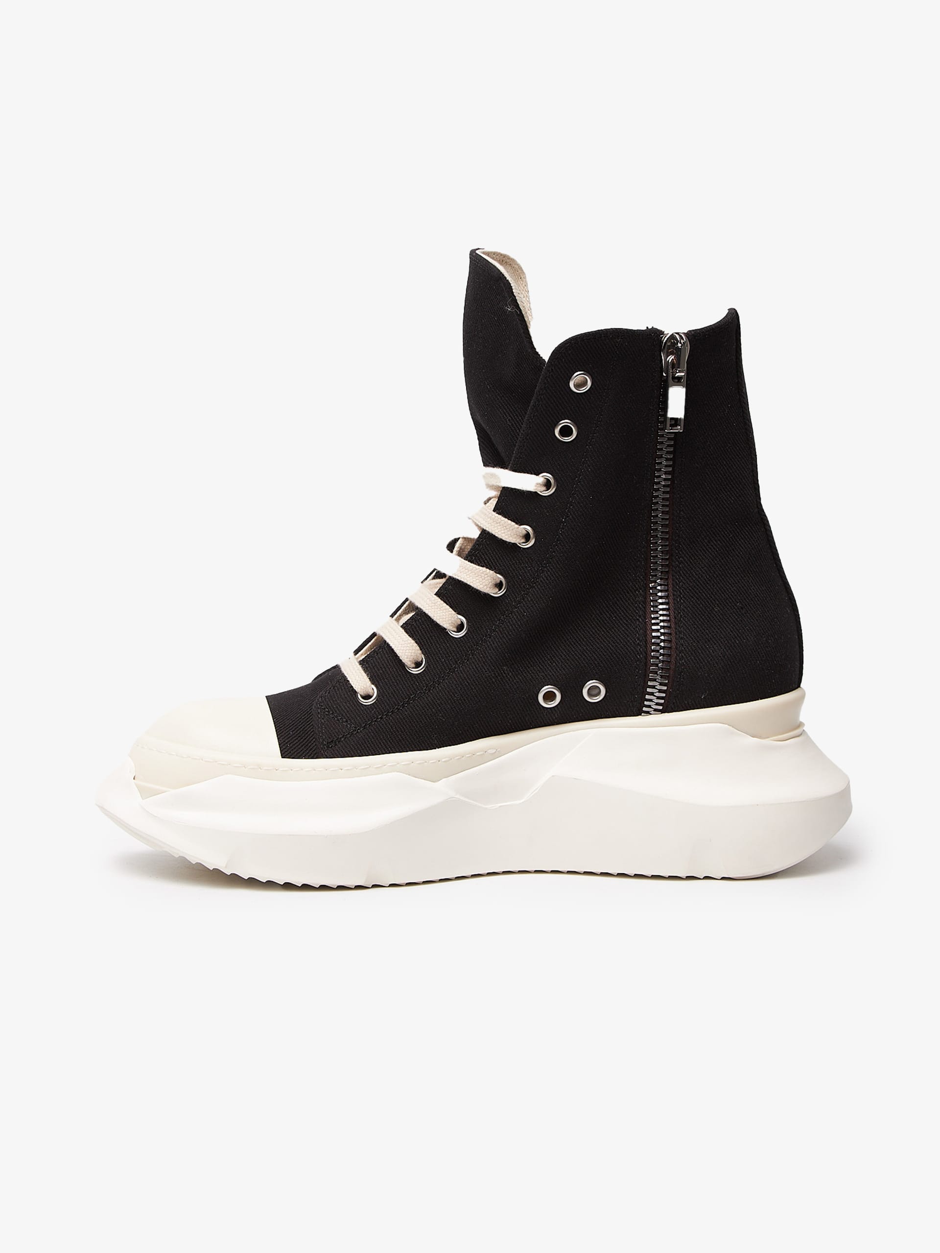 Rick Owens Drkshdw Black And White Edfu Denim Abstract Sneak