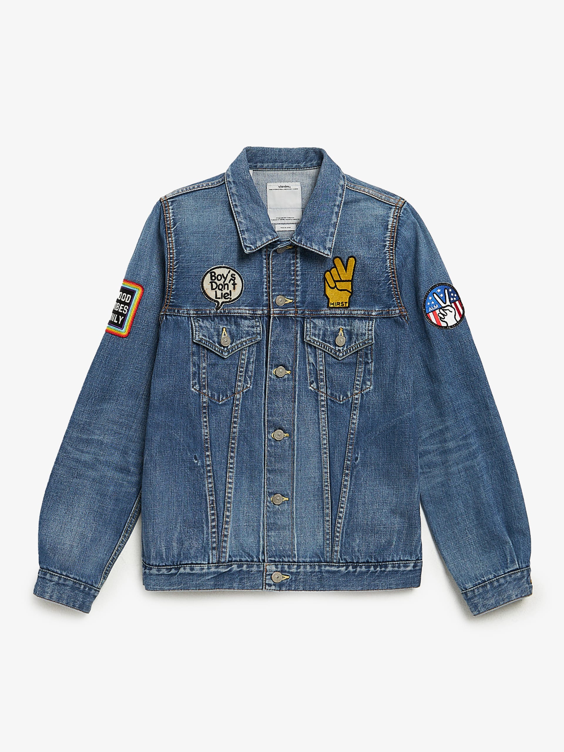 Visvim Blue Multi Patched Denim Cotton Jacket